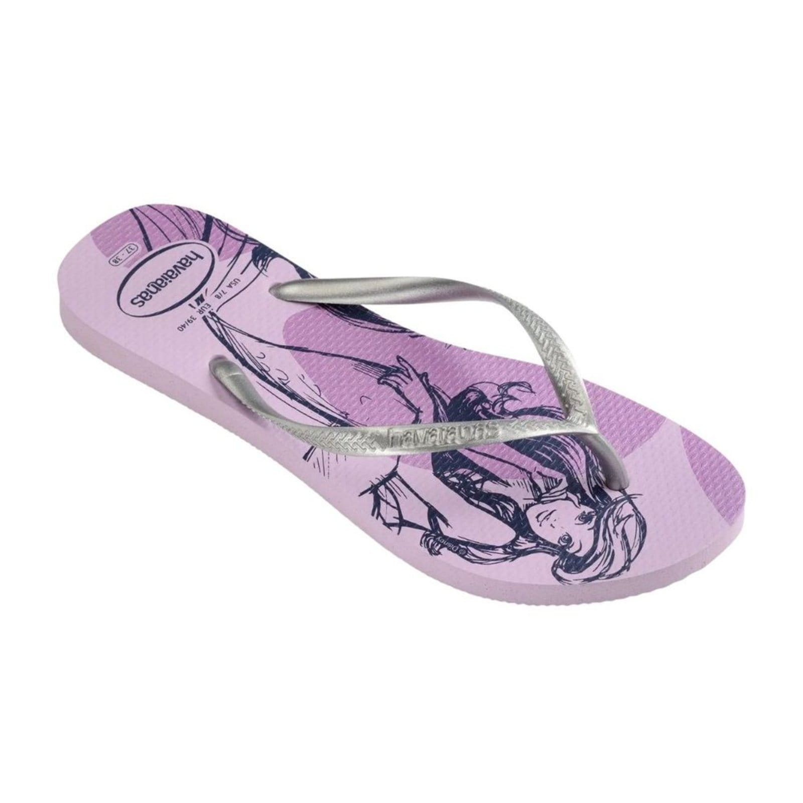 Vista 2 Chinelo Feminino Dedo Havaianas Slim Princesas Havaianas roxo