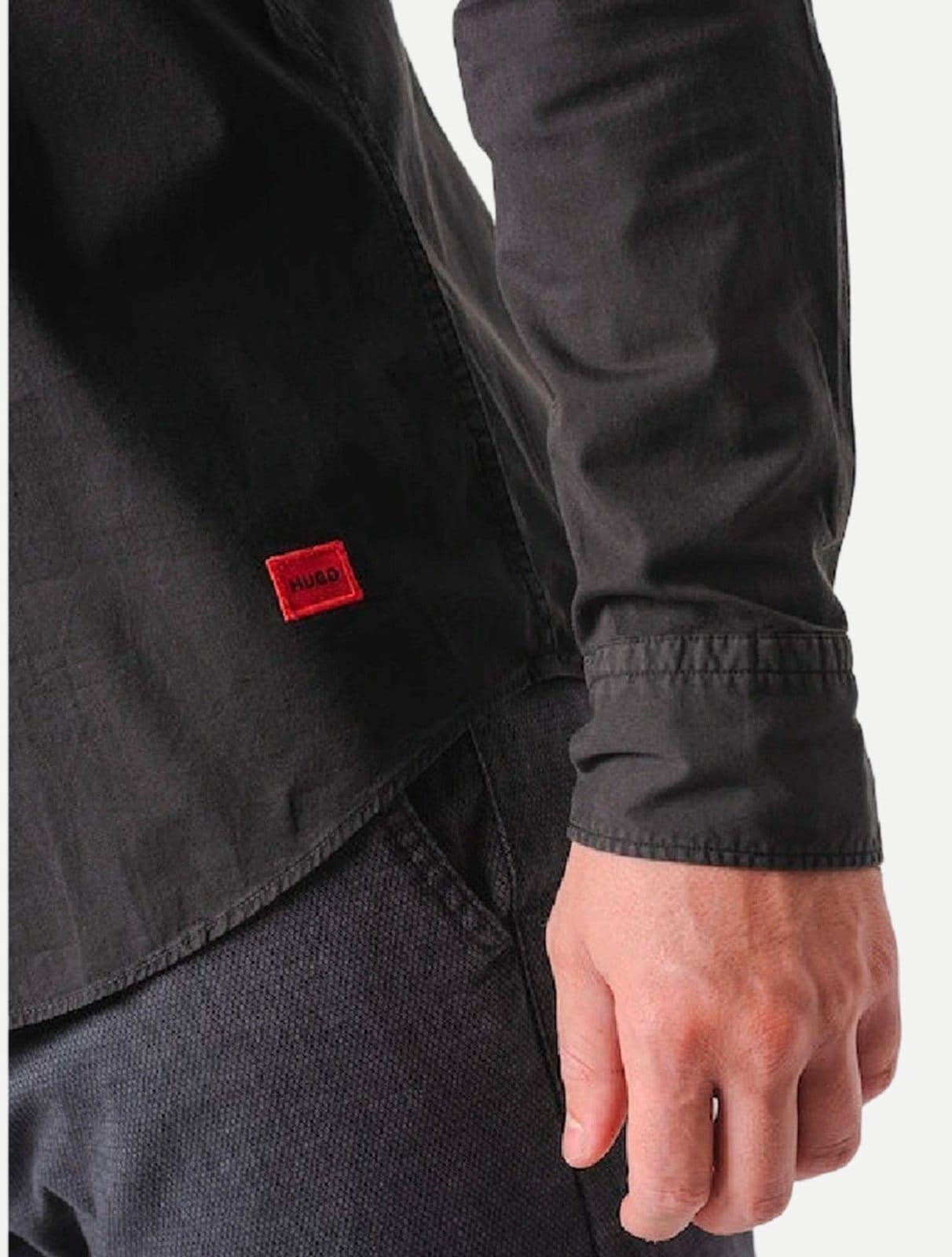 Vista 2 Camisa Hugo Boss Masculina Slim Fit Ermo ML Preta Hugo Boss preto