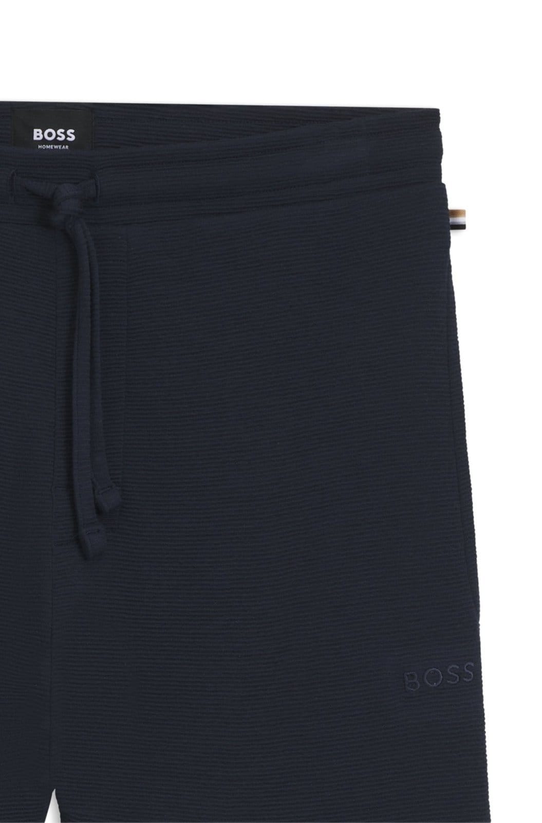 Vista 2 Shorts De Pijama Em Jersey Stretch Com Logo Bordado Boss azul