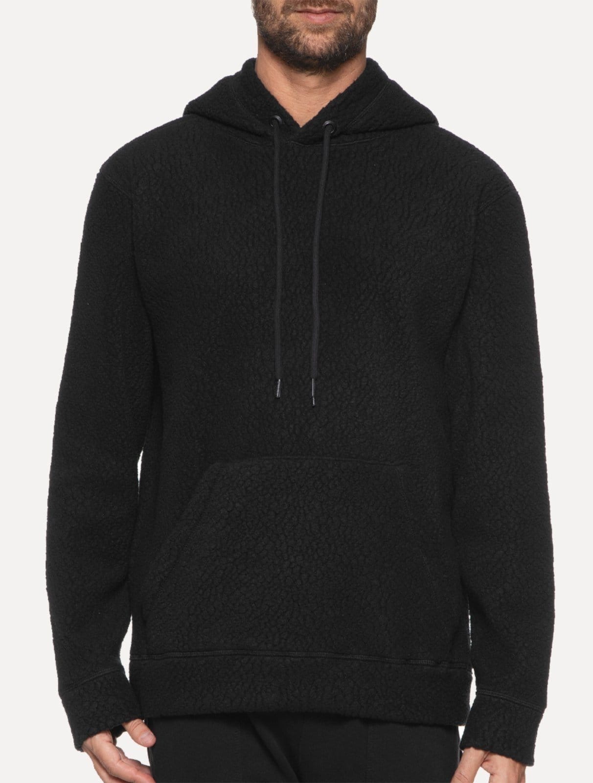 Vista 2 Blusa Reserva Masculina Hoodie Sherpa Preta Reserva preto