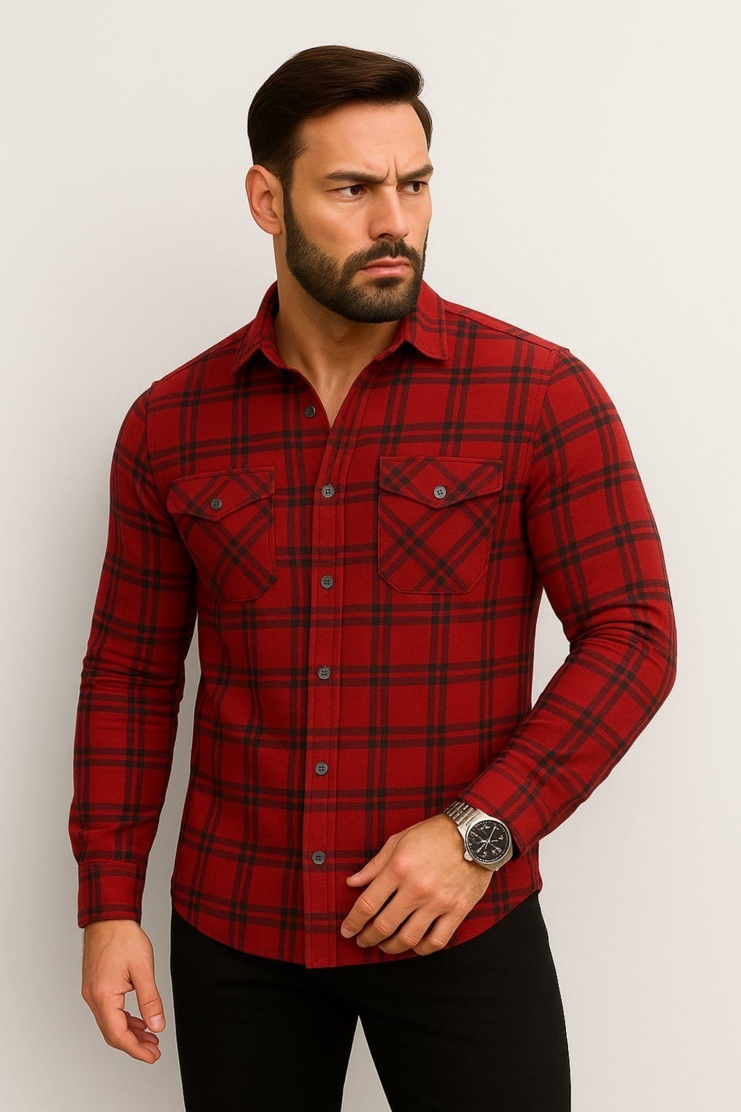 Camiseta Xadrez D Bell Outlet Fashion Masculina Vermelha