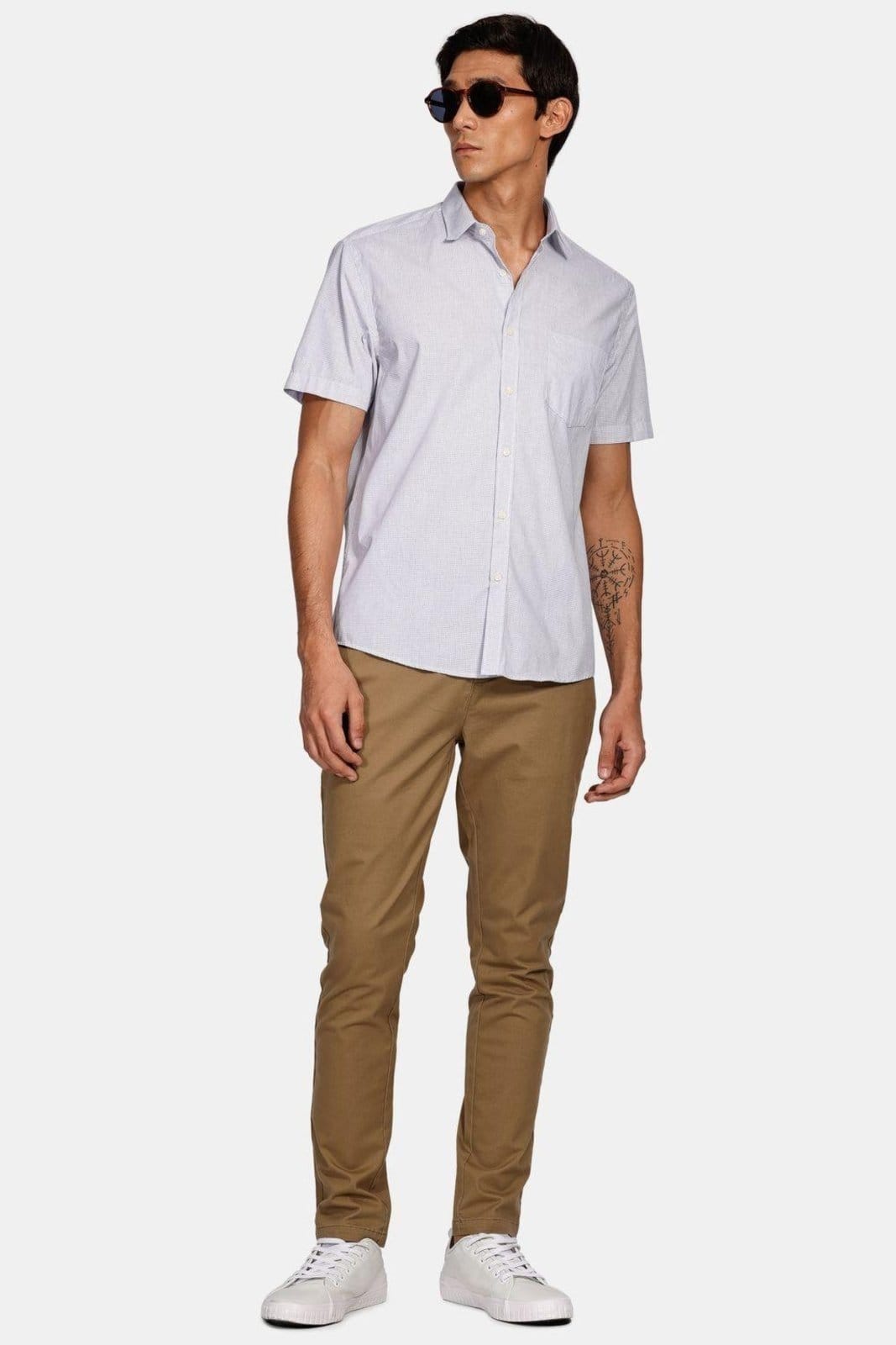 Vista 2 Camisa Aramis Manga Longa Regular Algodão Xadrez Aramis branco