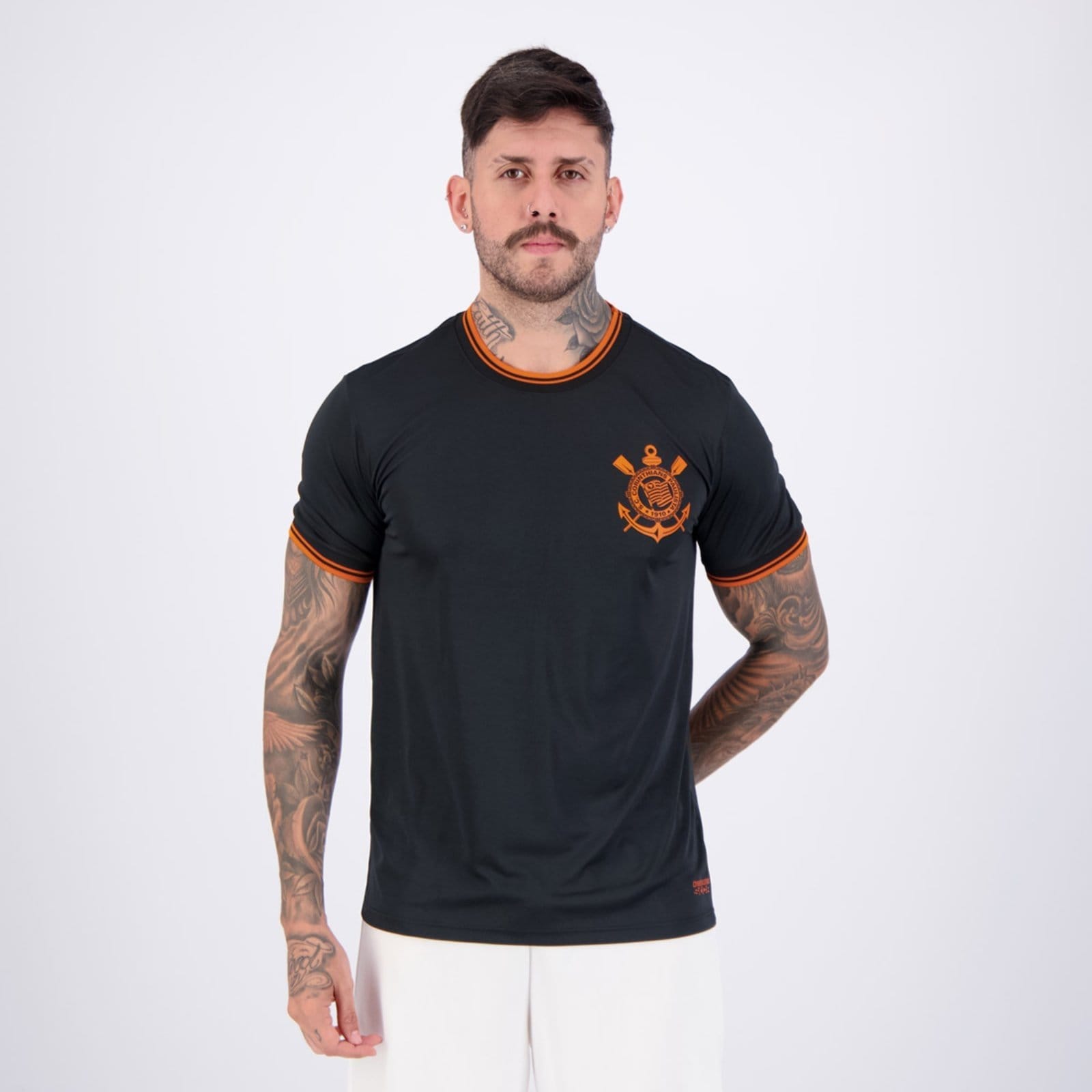 Camisa Corinthians Classic Dry Preta e Laranja