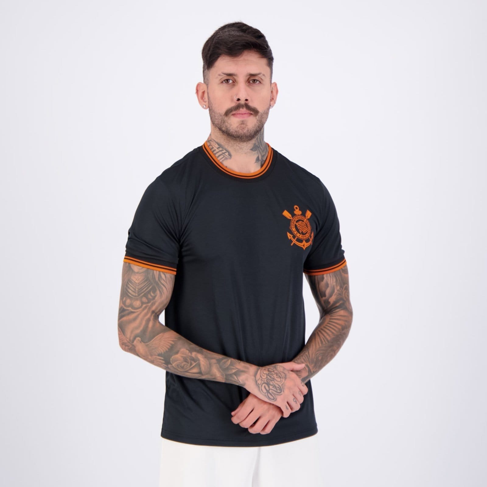 Camisa Corinthians Classic Dry Preta e Laranja - 2