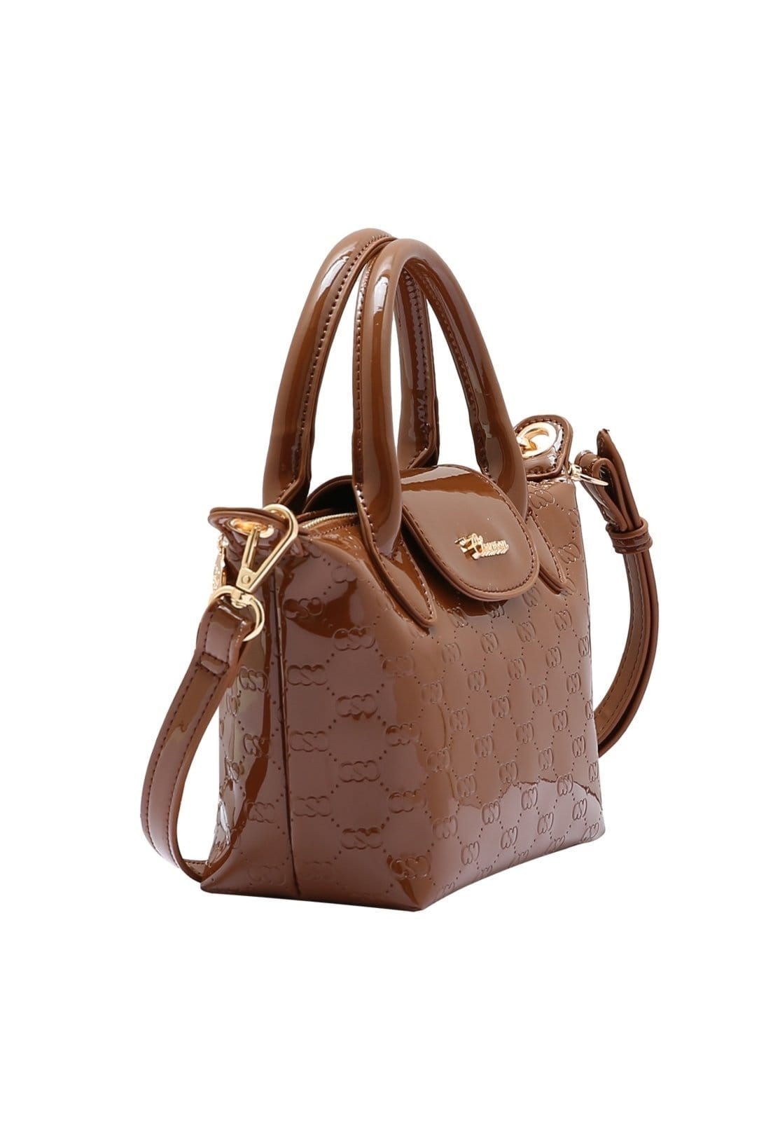 Vista 2 Bolsa Feminina Chenson Original Mini Logo Verniz Mão 3485038 Chenson preto