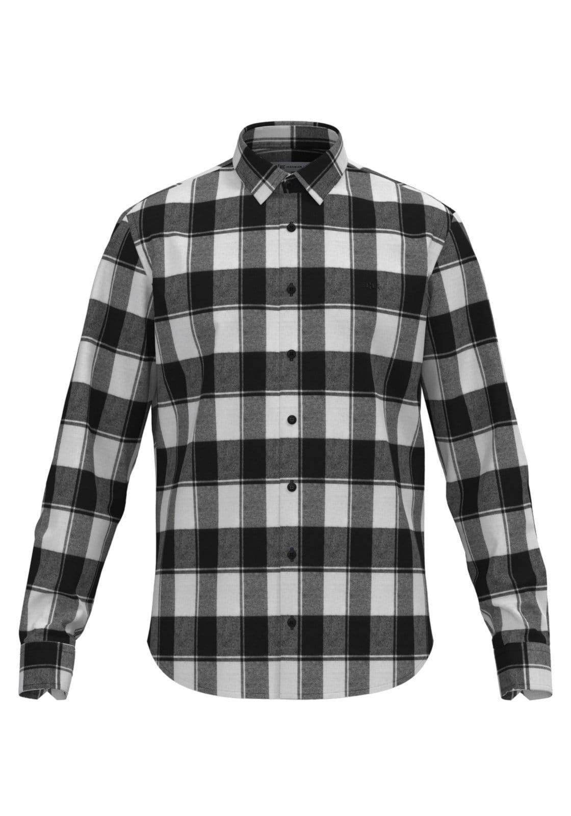 Camisa Xadrez Flanelada Com Mangas Longas Slim Fit