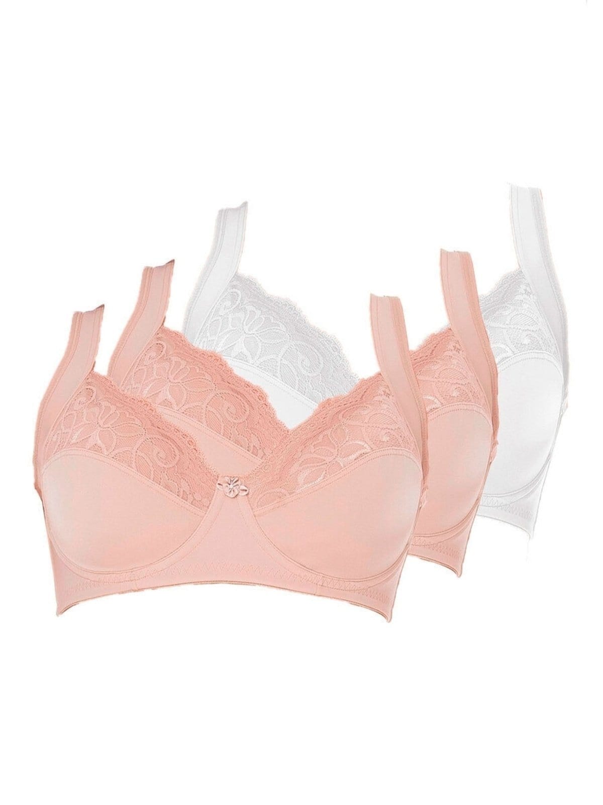 Kit com 3 Sutiãs com Aro e sem Bojo Dilady 123410