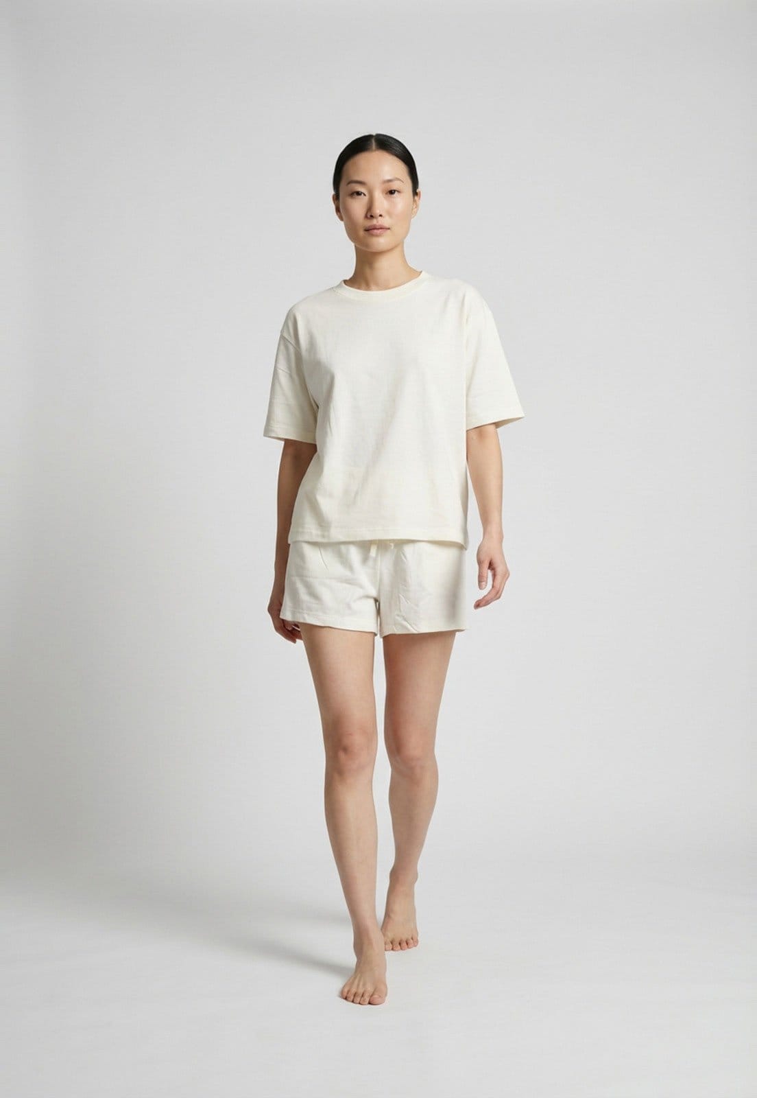 Conjunto Pijama Curto Feminino Hering Off-White