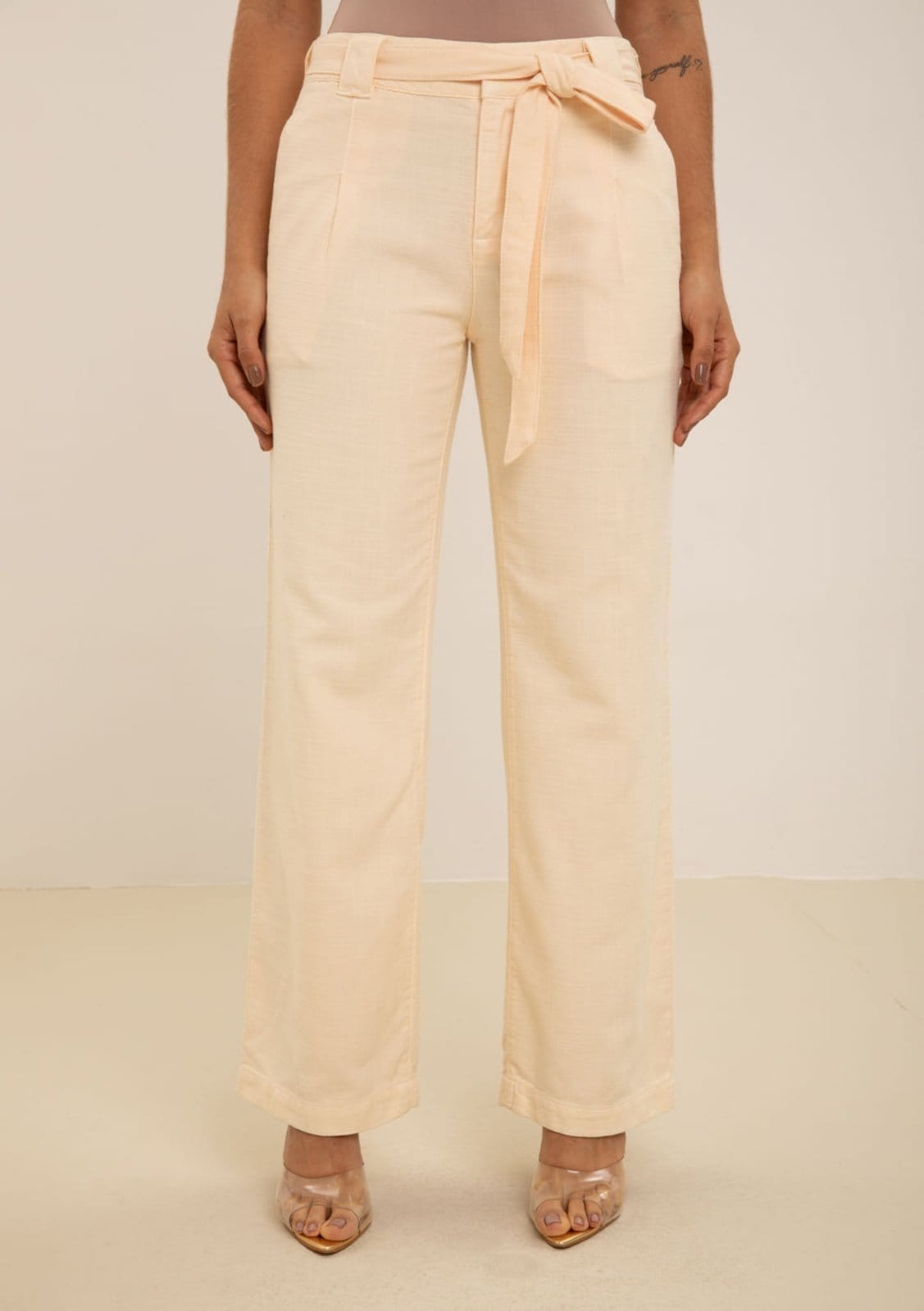 Vista 2 Calça Maria Valentina Wide Média Maria Valentina marrom