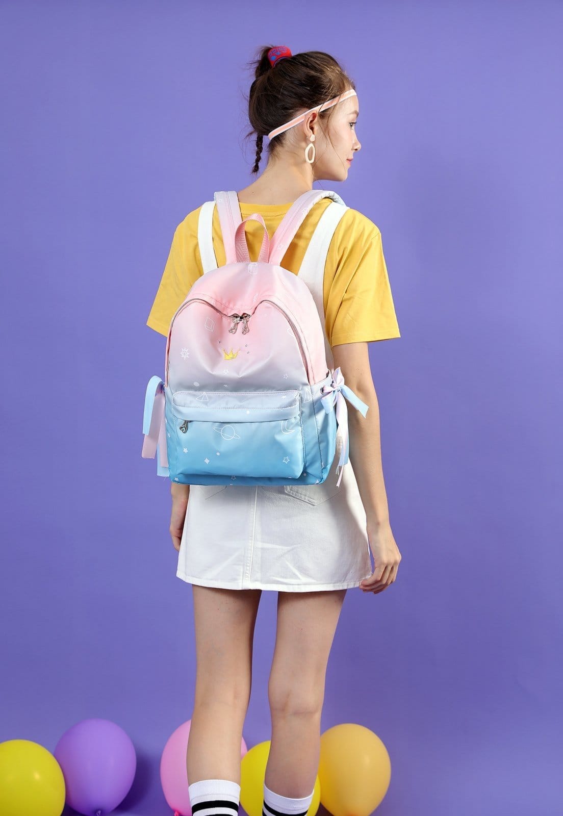 Vista 2 Infantil - Mochila Espaçosa Bolsa Resistente Antifurto Casual Escola Faculdade YUPE rosa