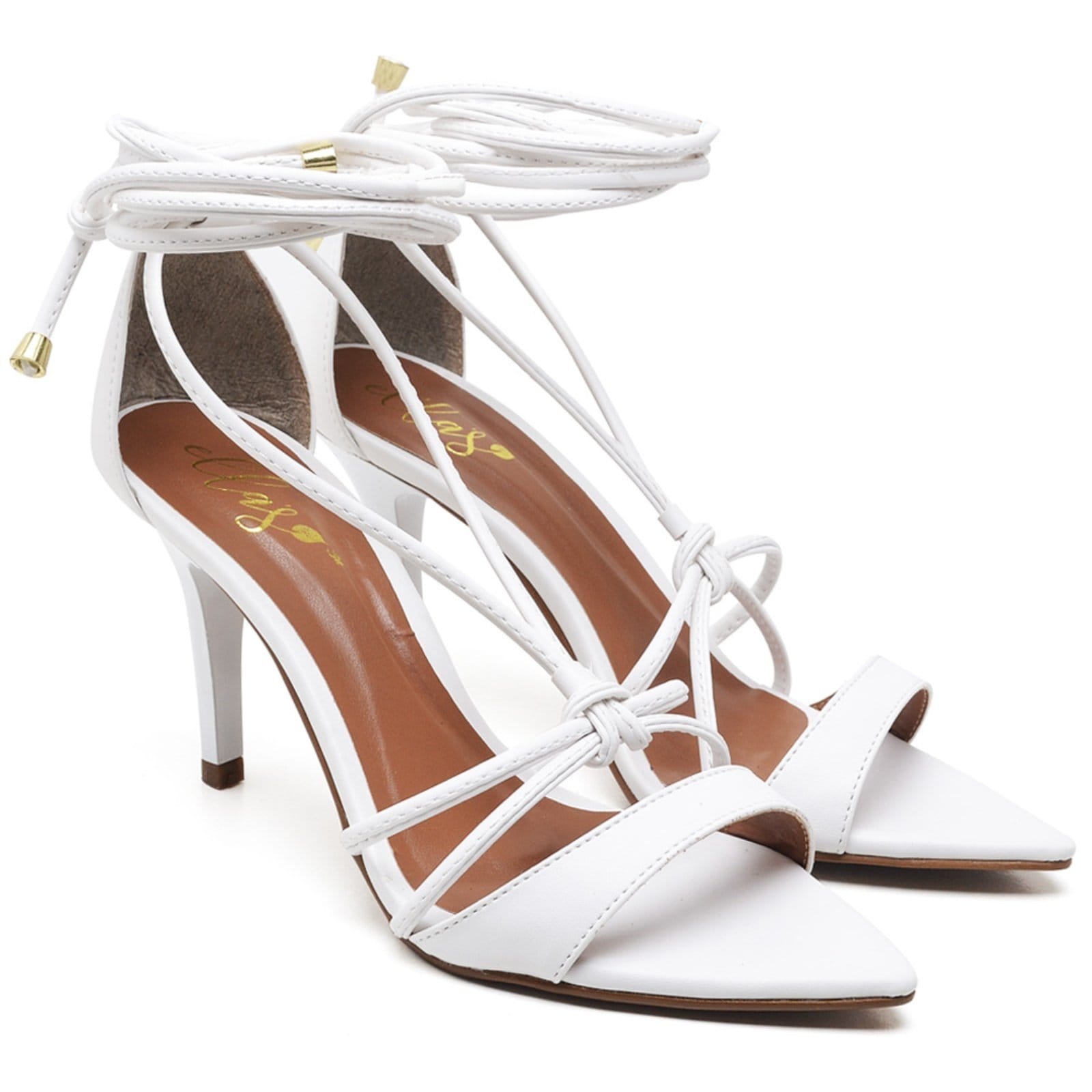 Sandália Salto Médio Bico Folha Napa Ella's