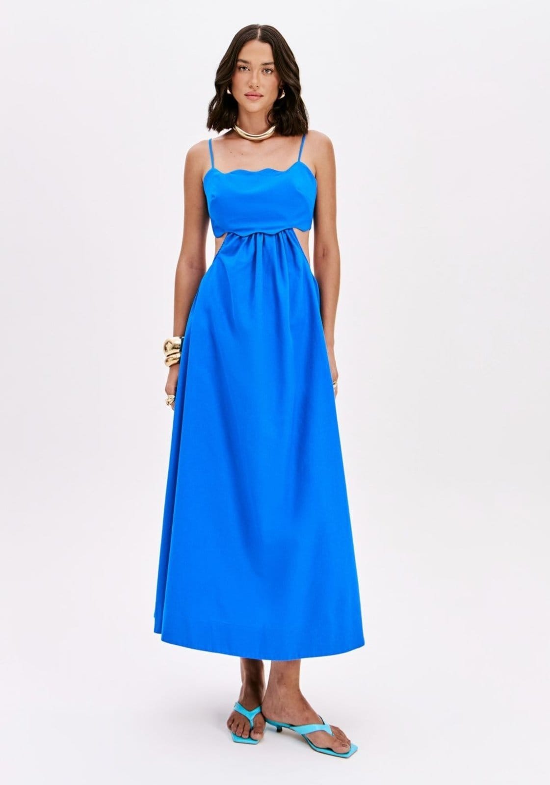 Vestido De Alças Super Midi