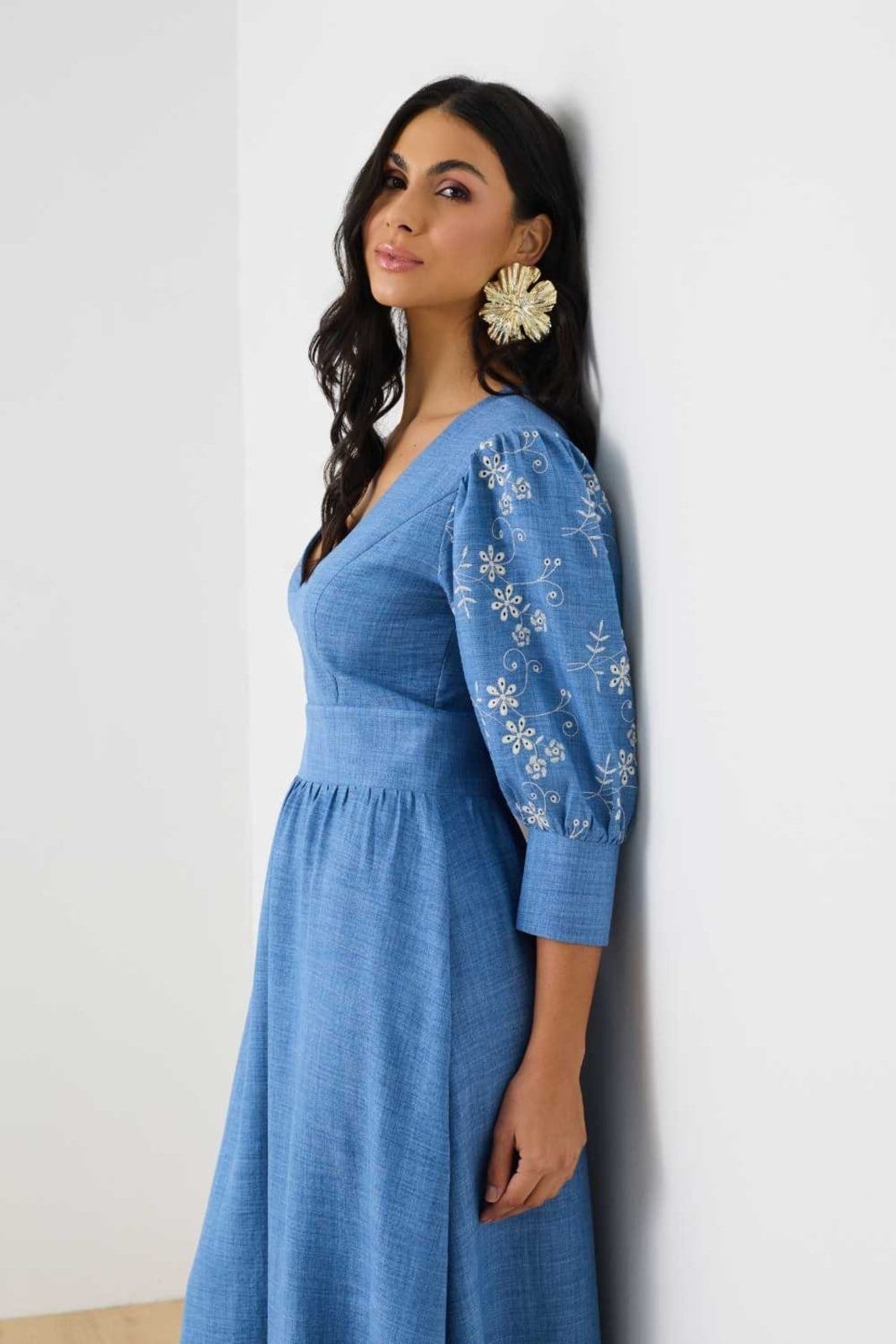 Vista 2 Vestido Vanibele Super Midi Vanibele azul