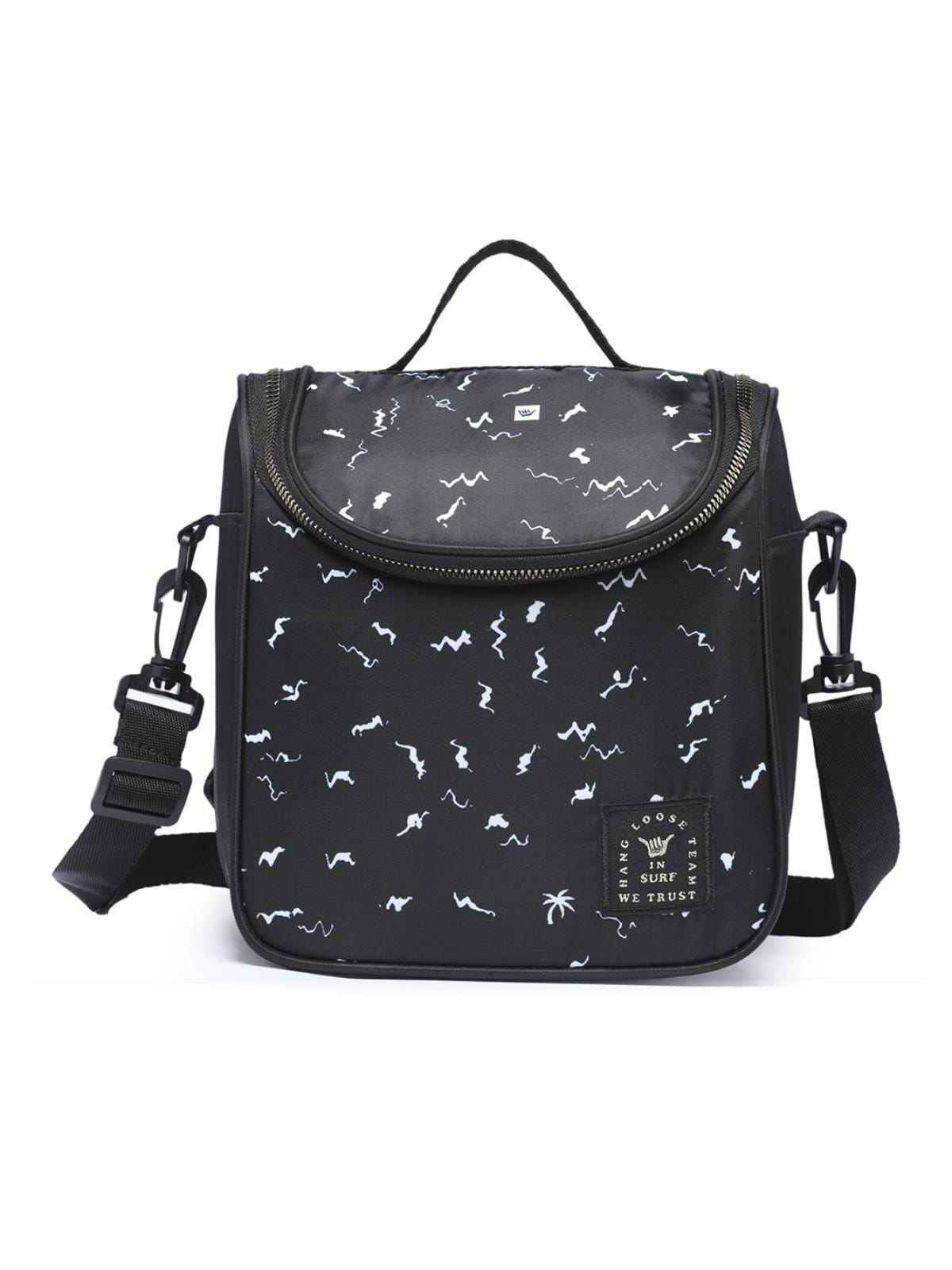 Vista principal Lancheira Tiracolo hang Loose Bolsa térmica fitness Hang Loose preto