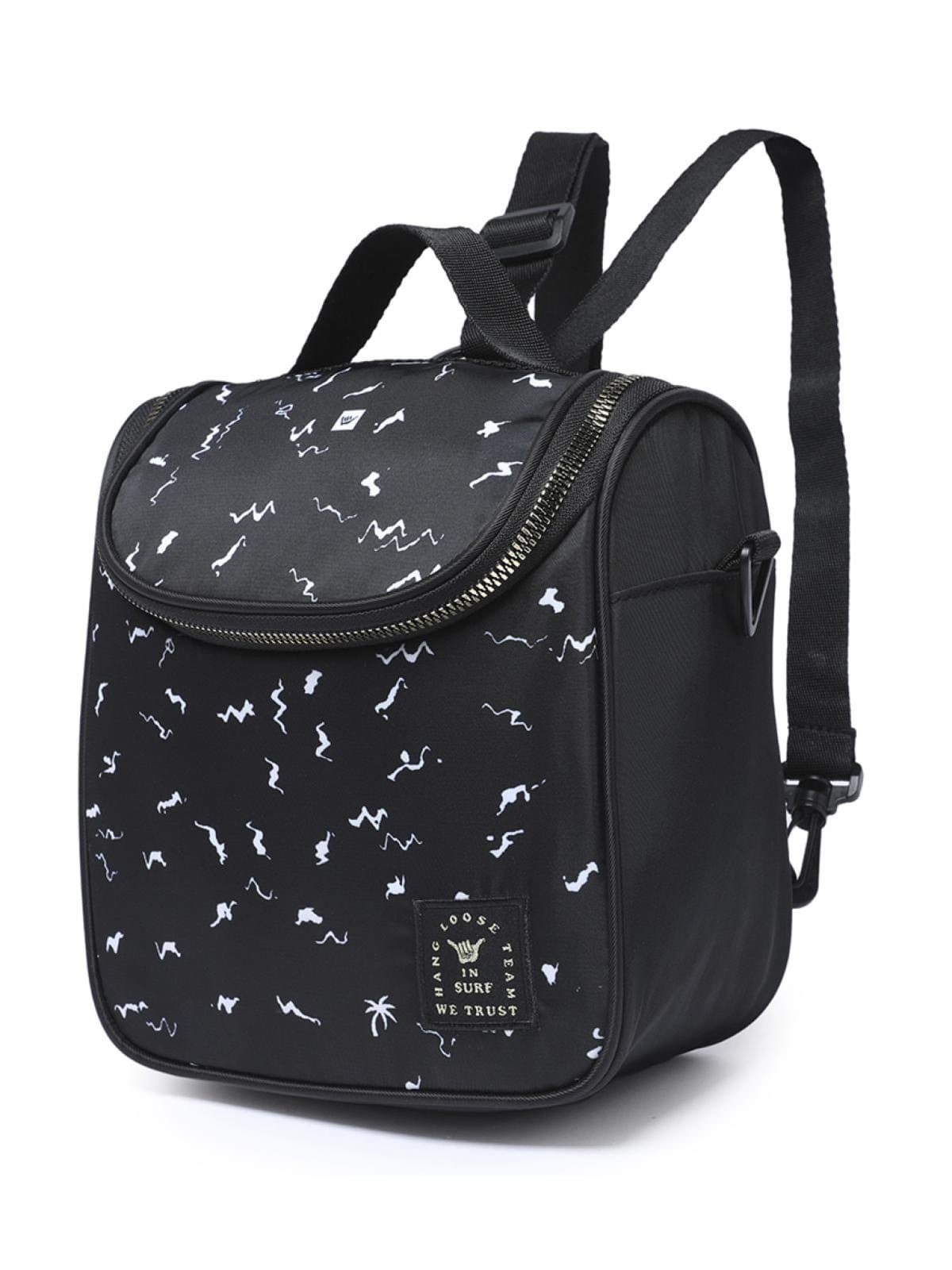 Vista 2 Lancheira Tiracolo hang Loose Bolsa térmica fitness Hang Loose preto