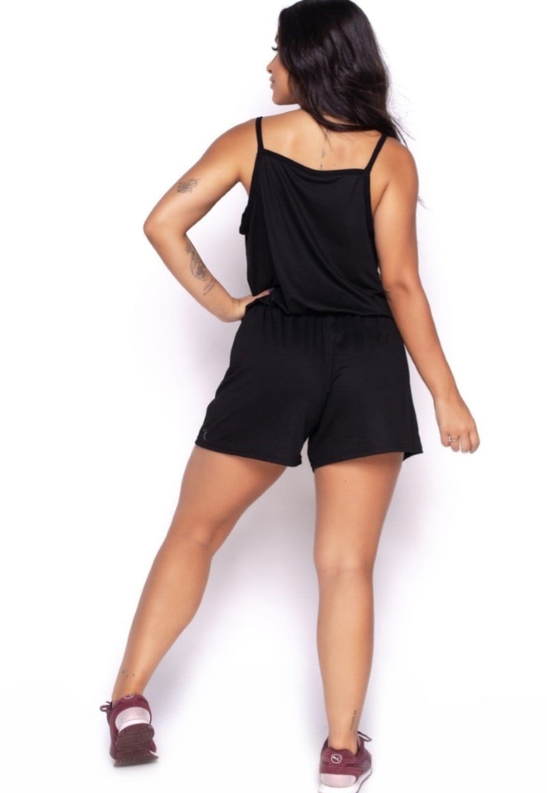 Vista 2 Macaquinho Viscolycra Toda Casual preto