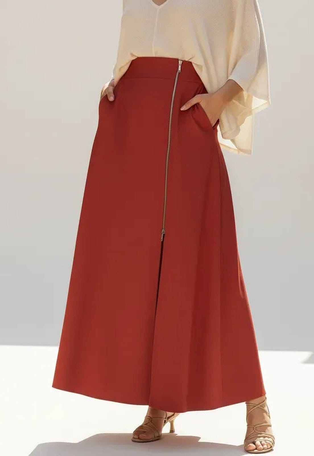 Saia Cabanafree Midi com Zíper Telha - 2