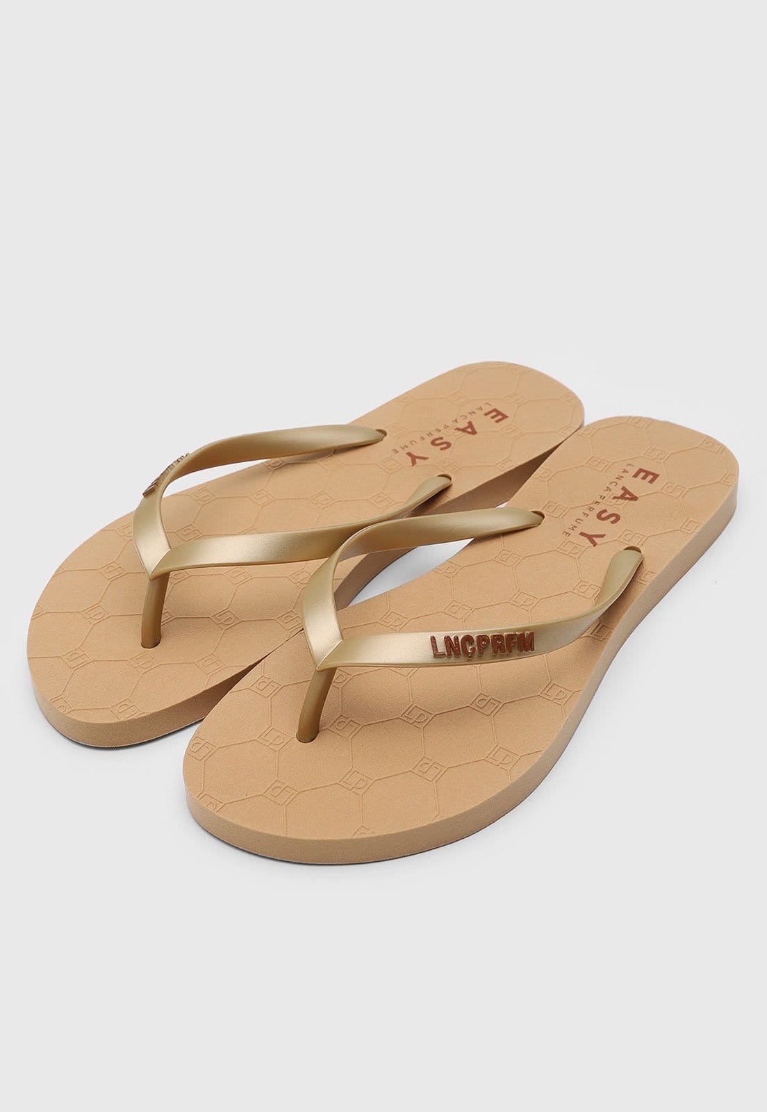 Vista 2 Chinelo Feminino Lança Perfume Tiras Metalizadas Lança Perfume caramelo