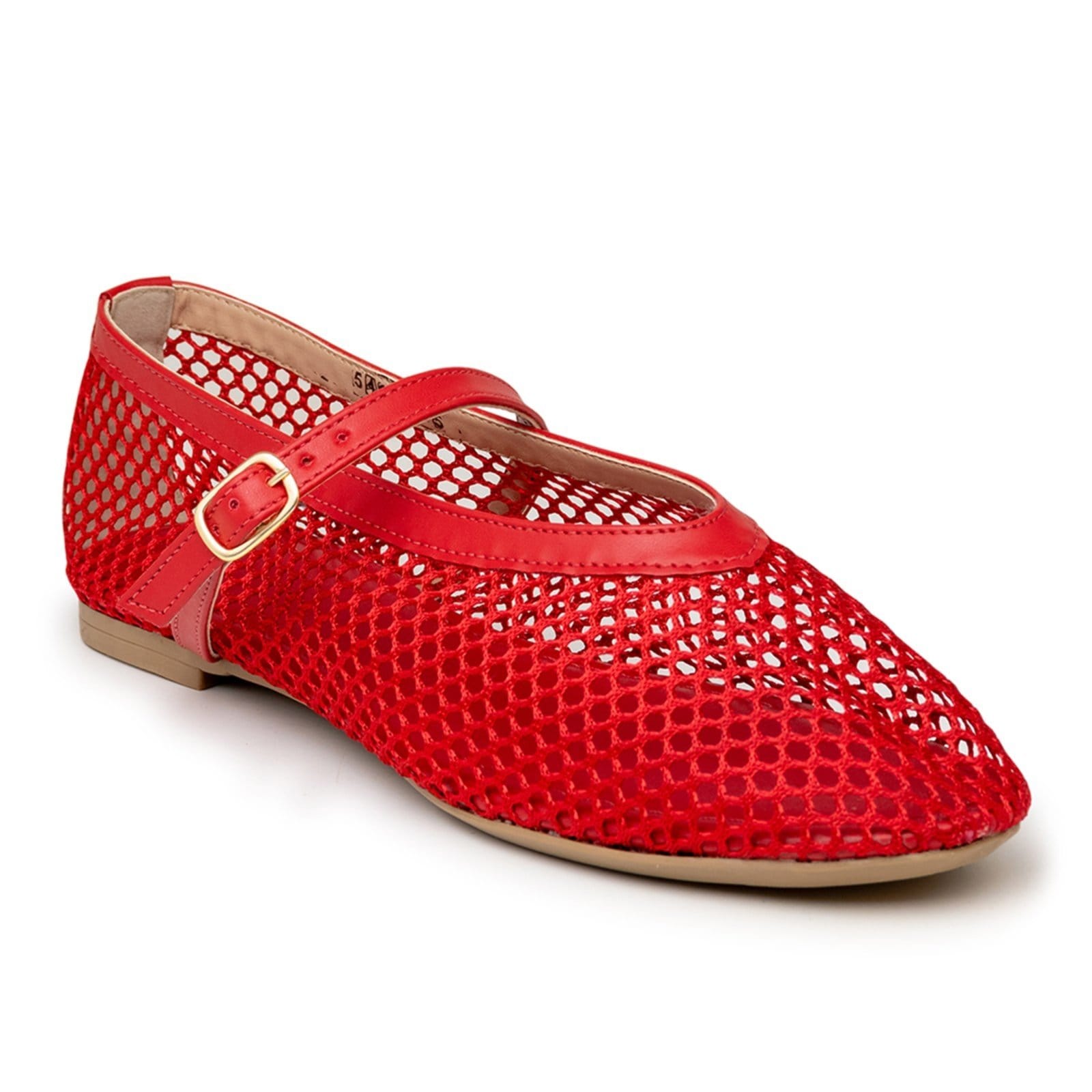 Vista 2 Sapatilha Feminina Boneca Tela 5400 Vermelha Flor da Pele vermelho