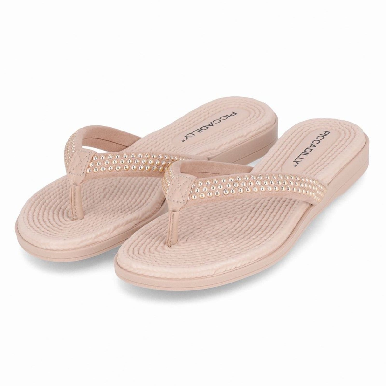 Vista 2 Rasteirinha Adla Areia com Brule Piccadilly bege