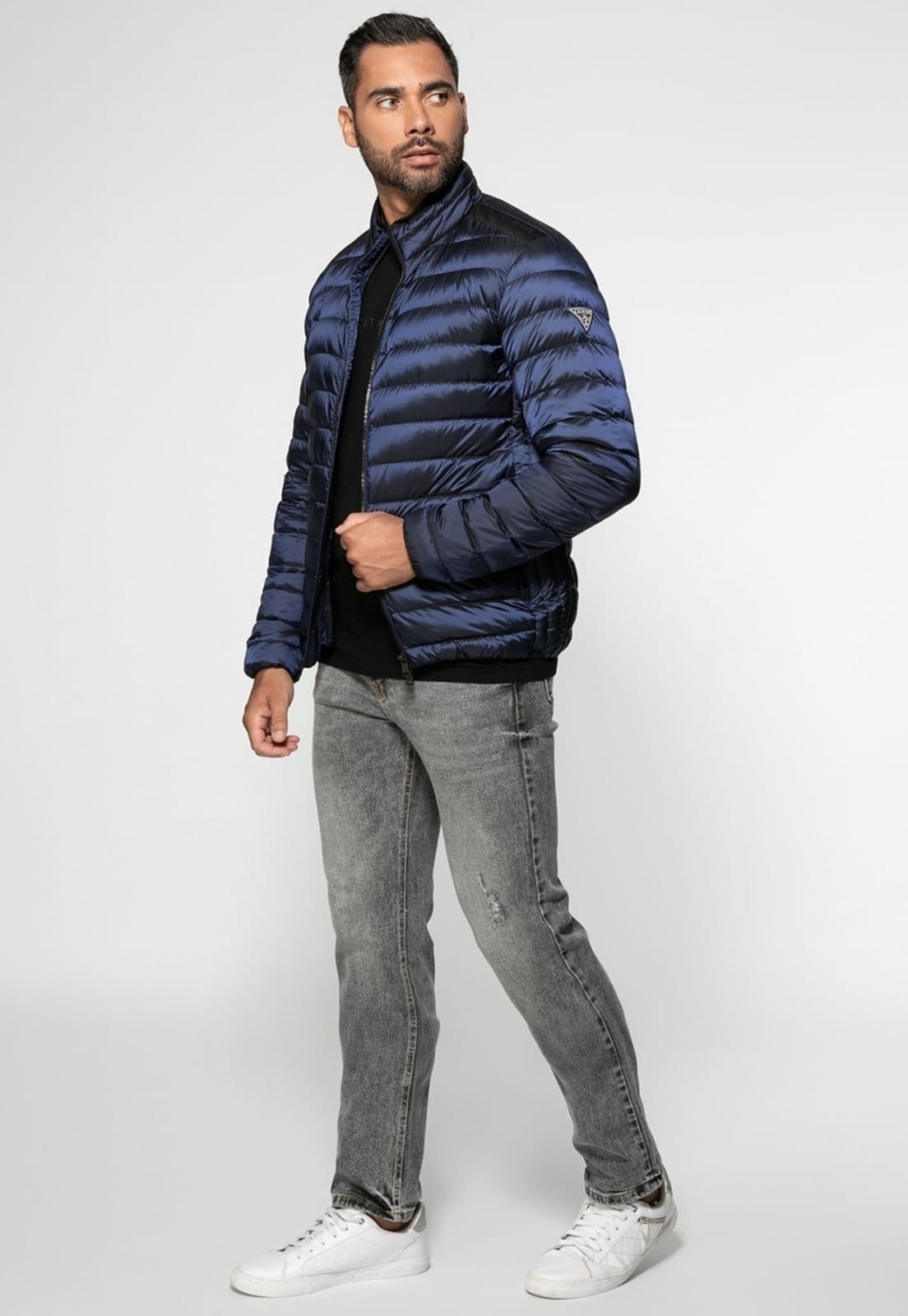 Jaqueta Puffer Guess Gola Alta Escuro - 2