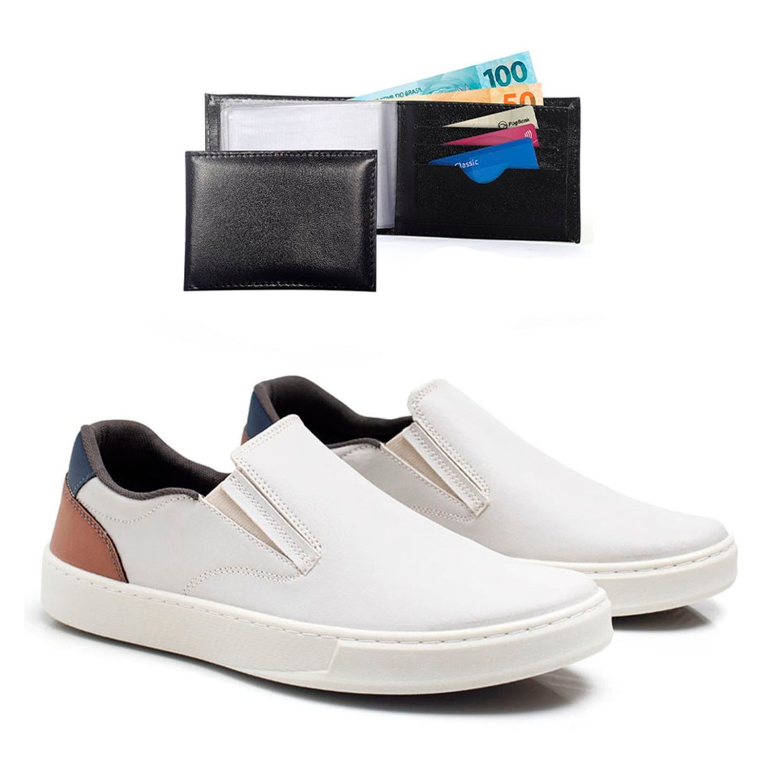 Tenis Casual Masculino Slip On Com Carteira Confortavel Bredeni Sapatenis Dia A Dia Iate