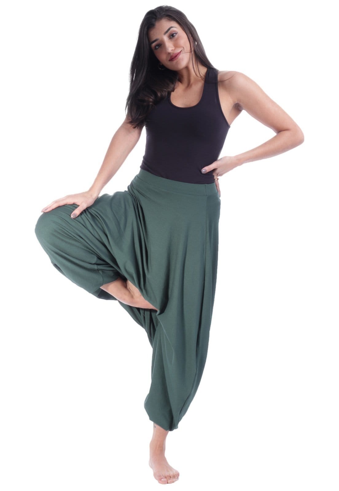 Vista 2 Calça Saruel Malha Amazonia Vital Yoga Fitness Amazonia Vital verde