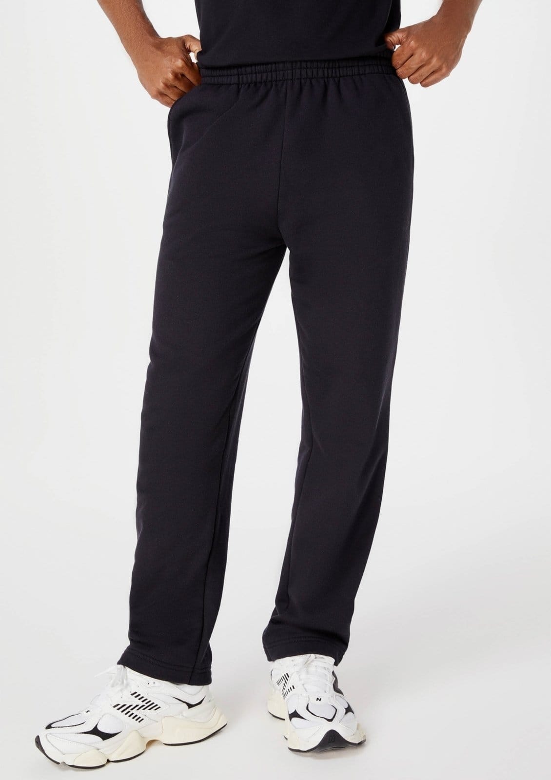 Vista 2 Calça Básica Masculina Reta Em Moletom Peluciado Hering preto