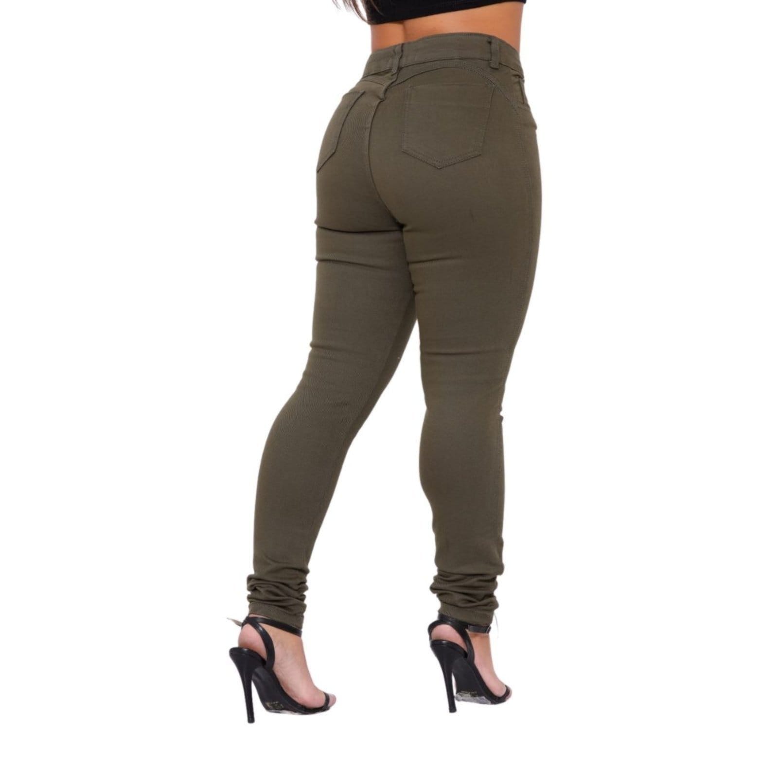 Vista 2 Calça Feminina Skinny Sarja Alleppo Jeans verde