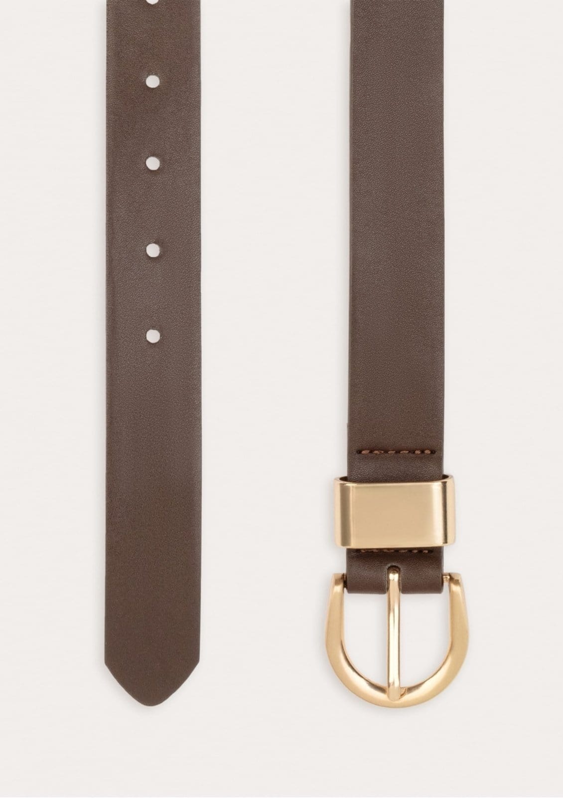 Vista 2 Cinto Feminino Pu Com Fivela Dourada Hering marrom