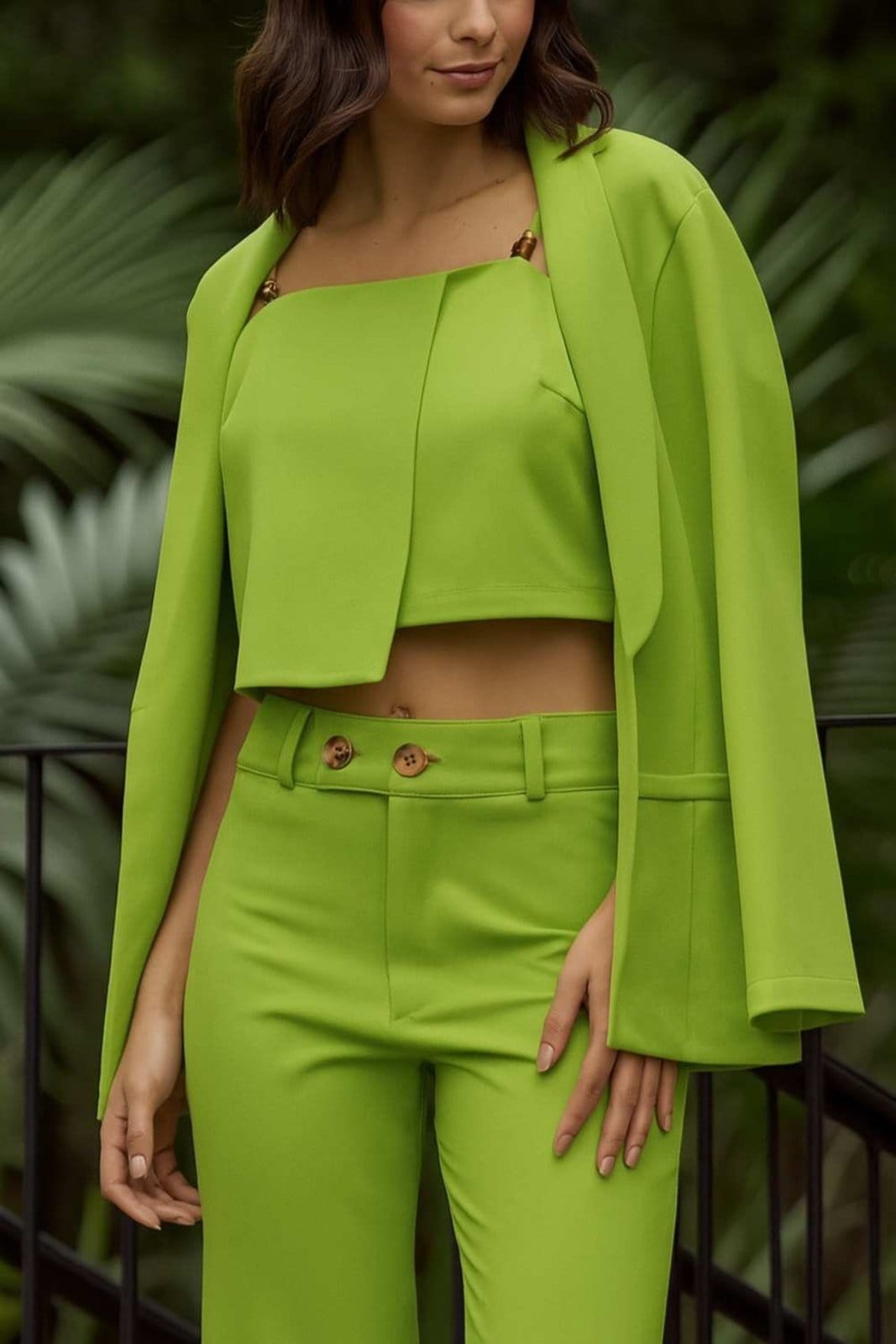 Vista 2 Blazer Vanibele Alfaiataria Limão Vanibele verde