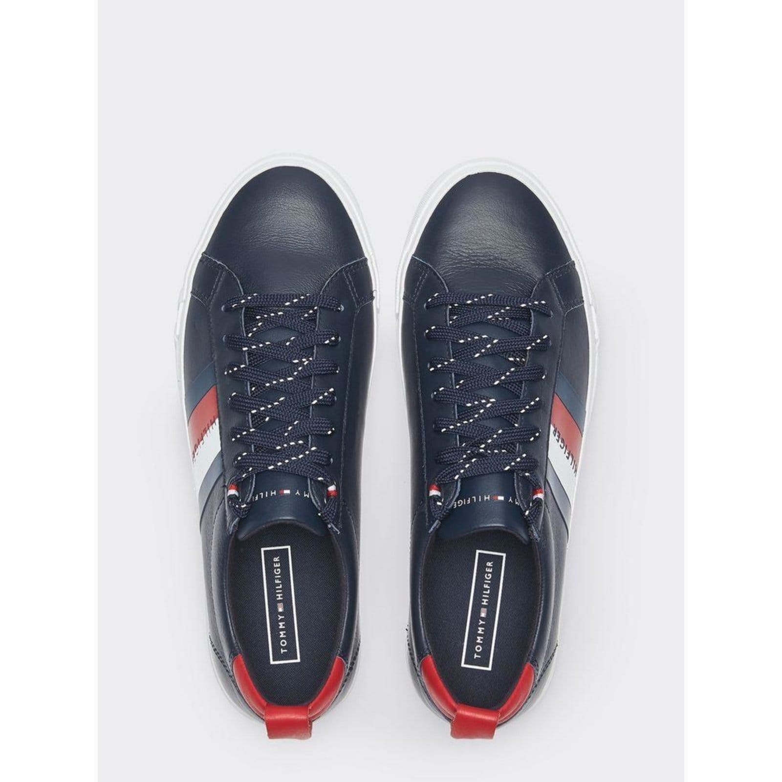 Vista 2 Tênis Faixa Hilfiger Lateral Masculino - Tommy Hilfilger Tommy Hilfiger azul marinho