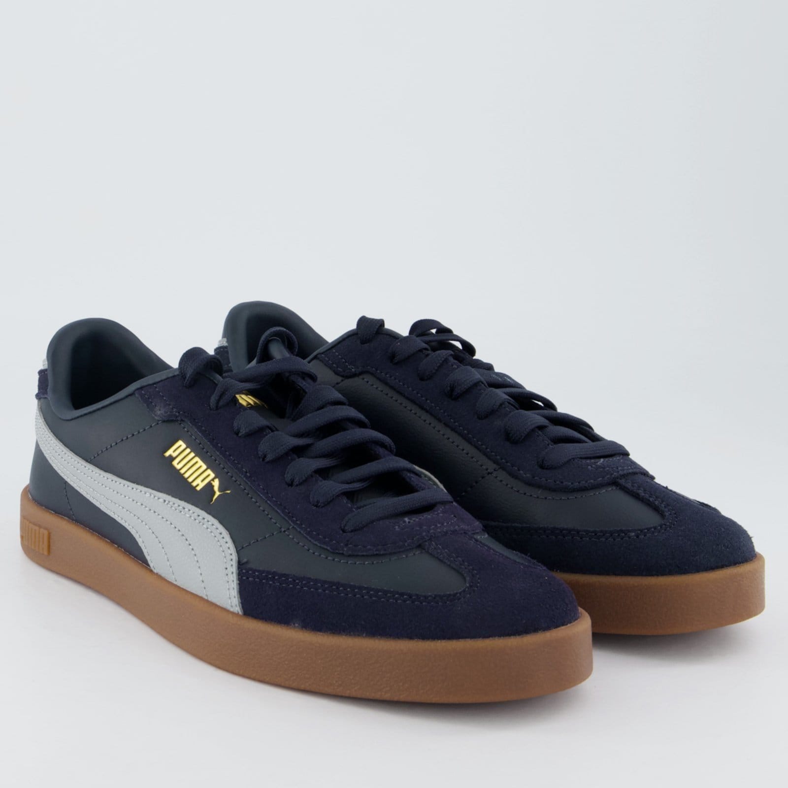Vista 2 Tênis Puma Club II Era Marinho e Cinza Puma azul marinho