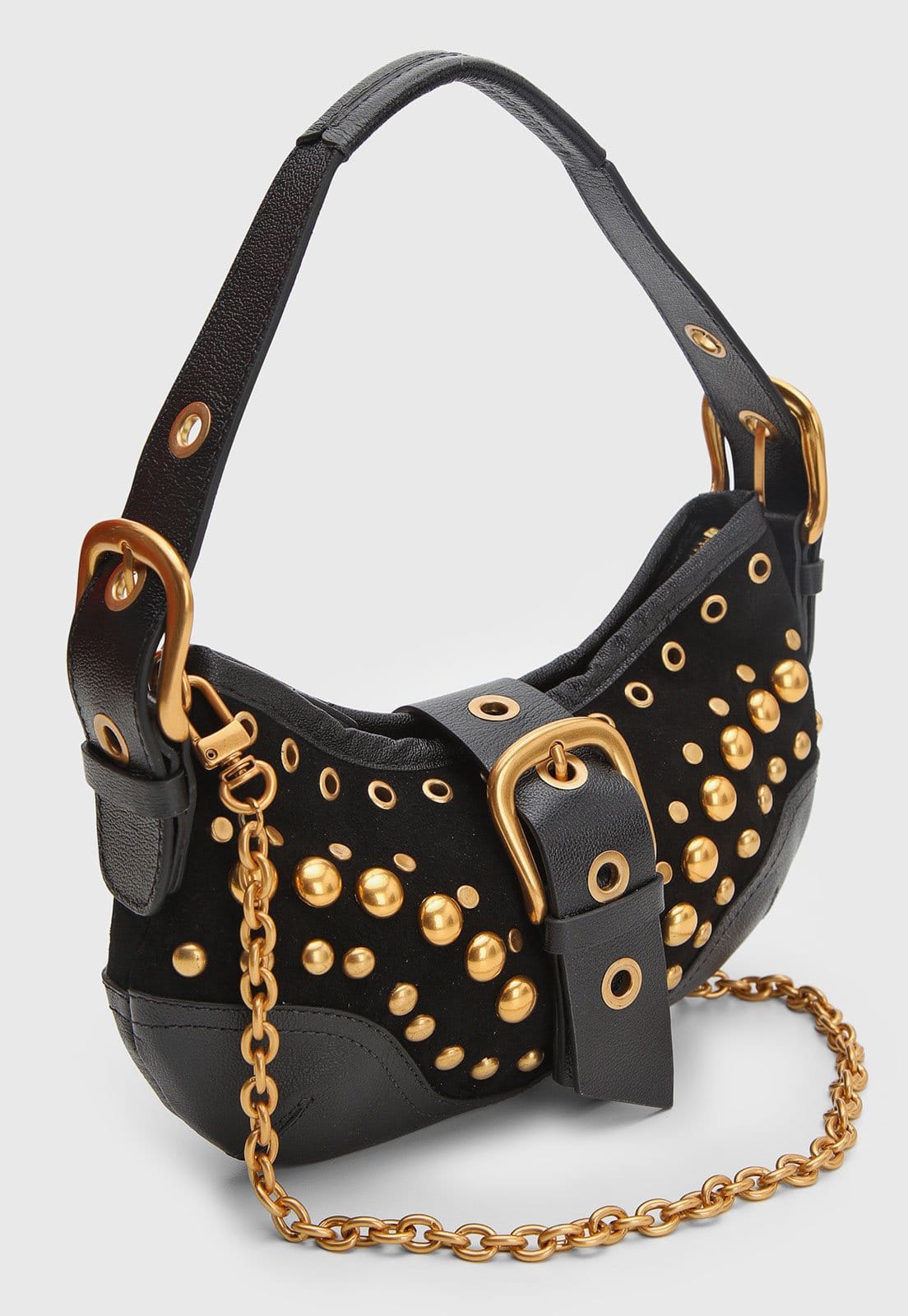 Vista 2 Bolsa Feminina Vicenza Tachas Preta Vicenza preto