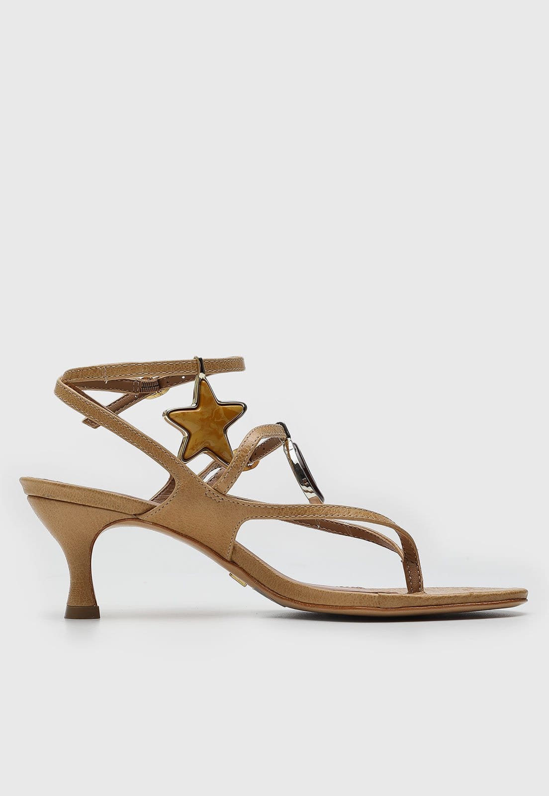 Vista 2 Sandália Feminina Vicenza Salto Baixo Tiras Estrela Vicenza caramelo