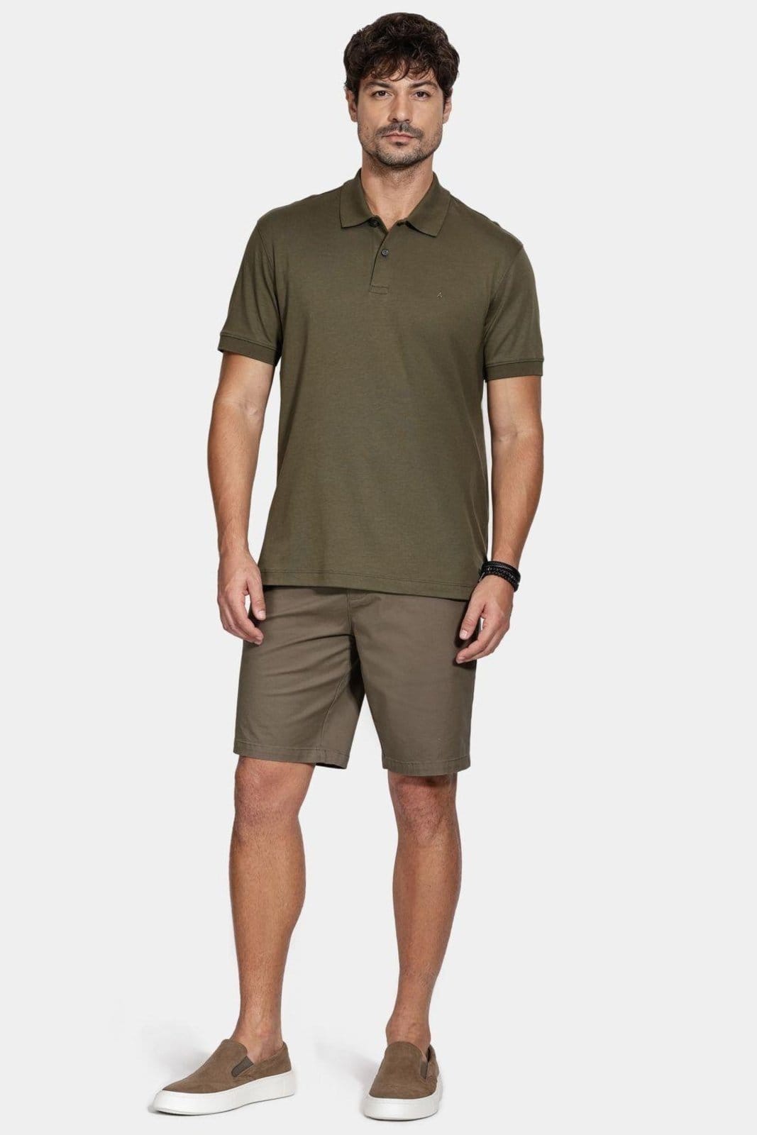 Vista 2 Polo Aramis Interlock Pima Militar Aramis verde