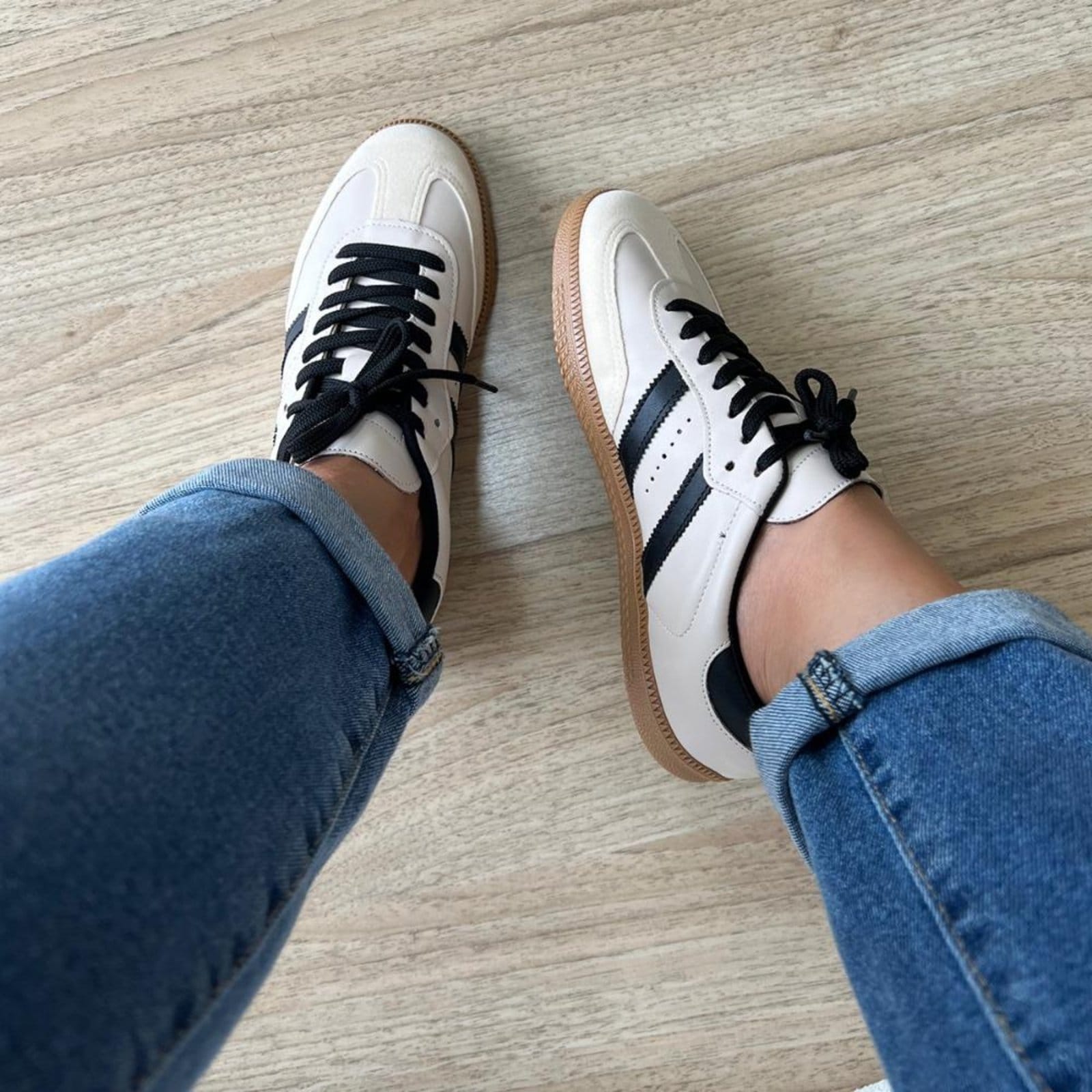 Vista 2 Tênis Flatform Manu Off White com Preto Off-white Damannu Shoes off-white white