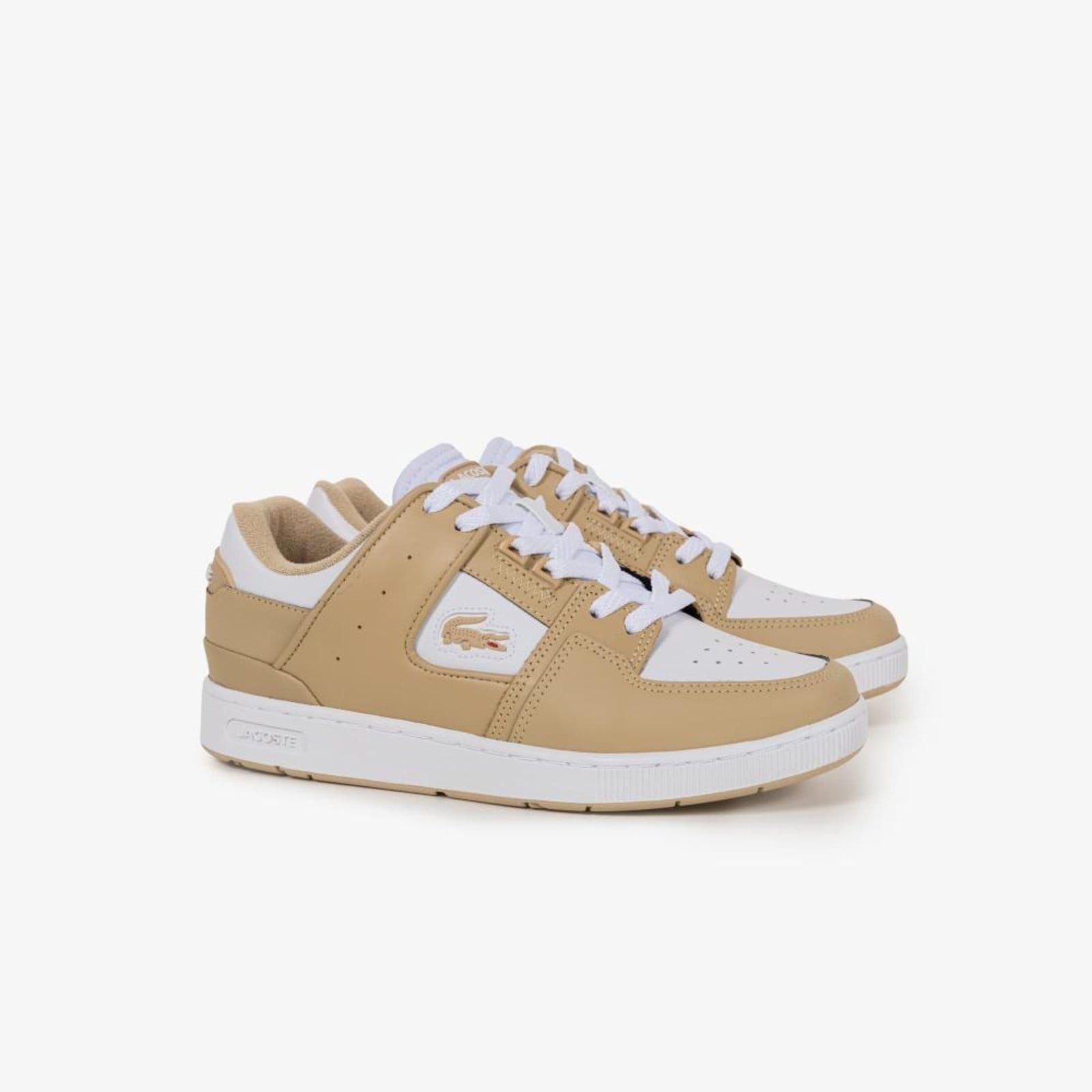 Vista 2 Tênis Lacoste de couro masculino Court Cage Lacoste marrom