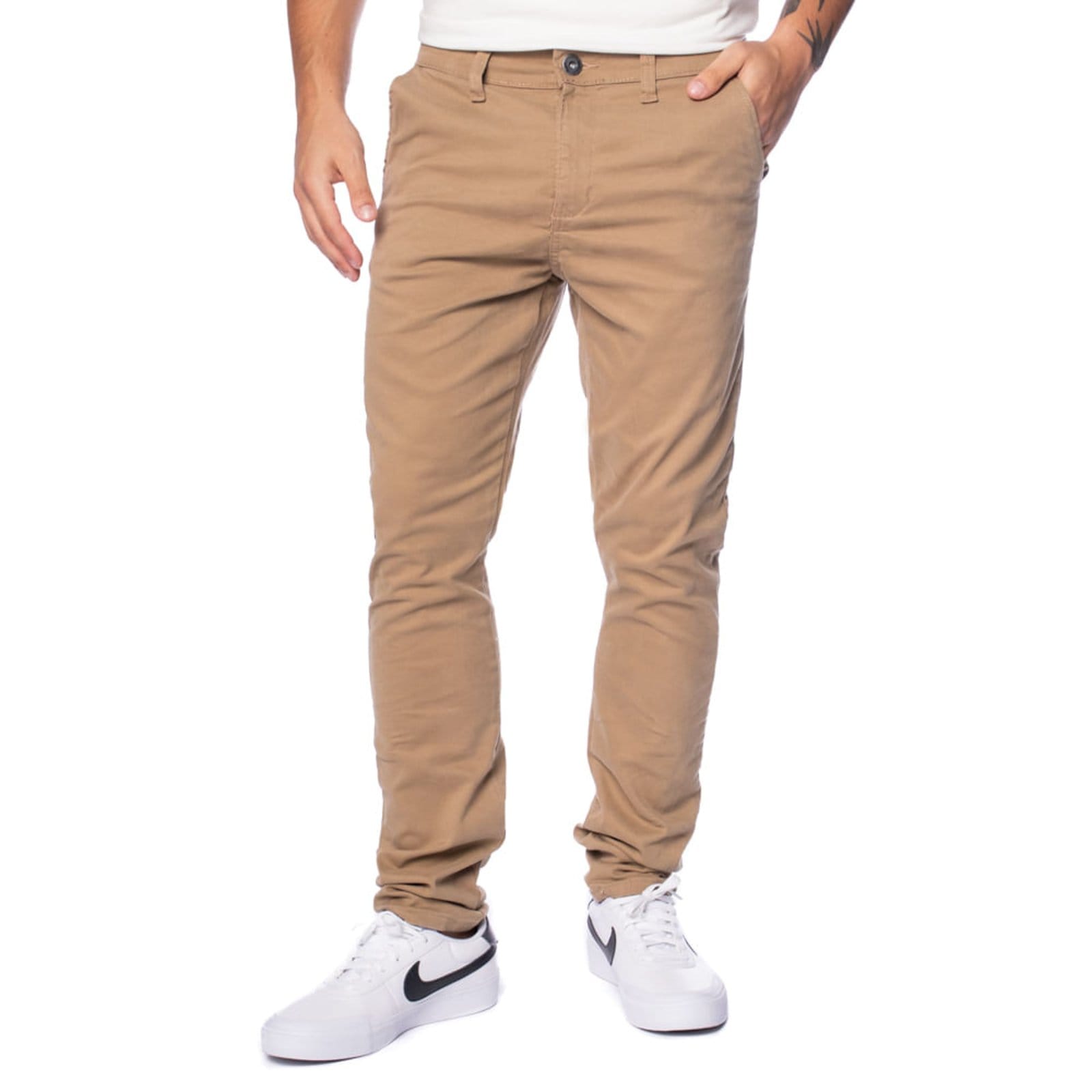 Calça Sarja Masculina Dixie Slim Caqui