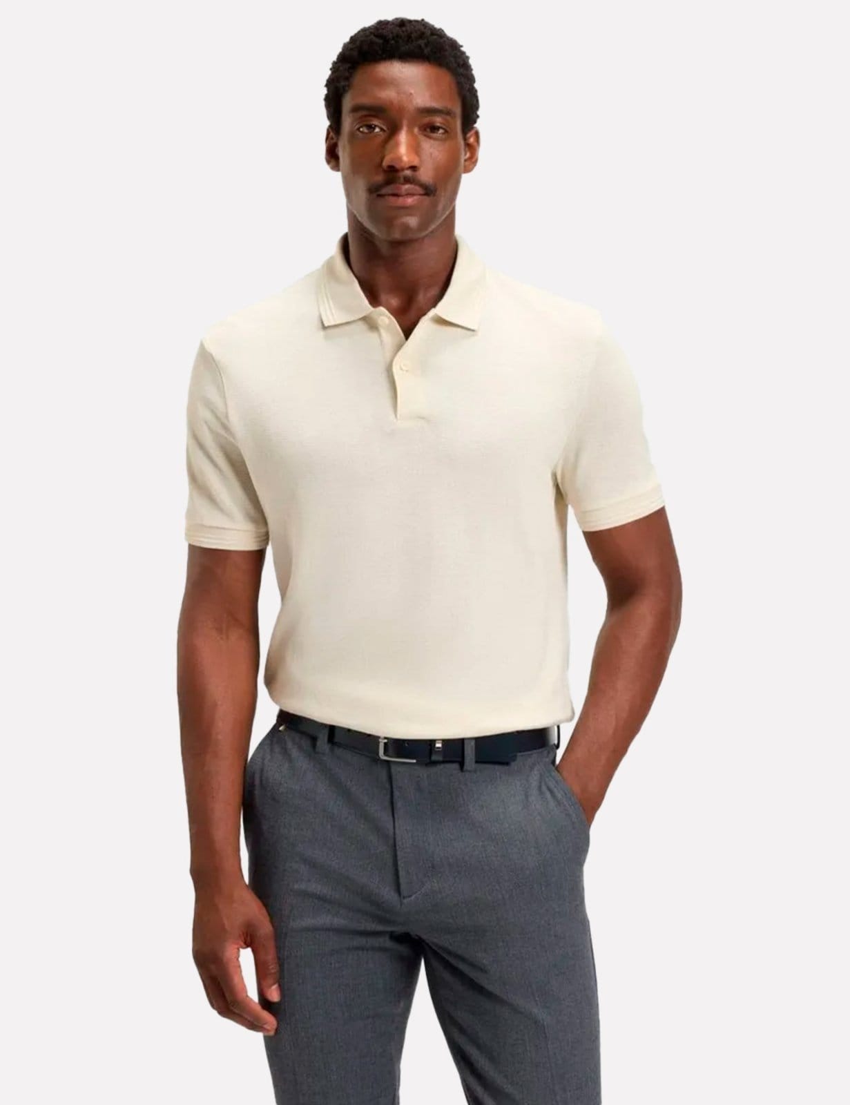 Polo Hugo Boss Masculina Regular C-Parlay 240 Areia