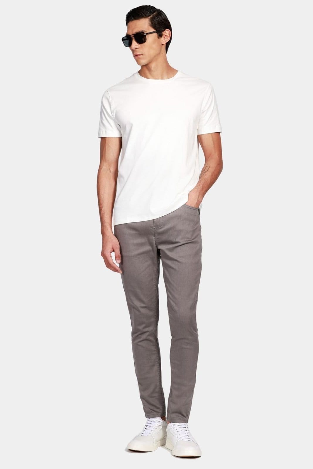 Vista 2 Calça Aramis Color Five Pockets Skinny Power Cinza Aramis incolor