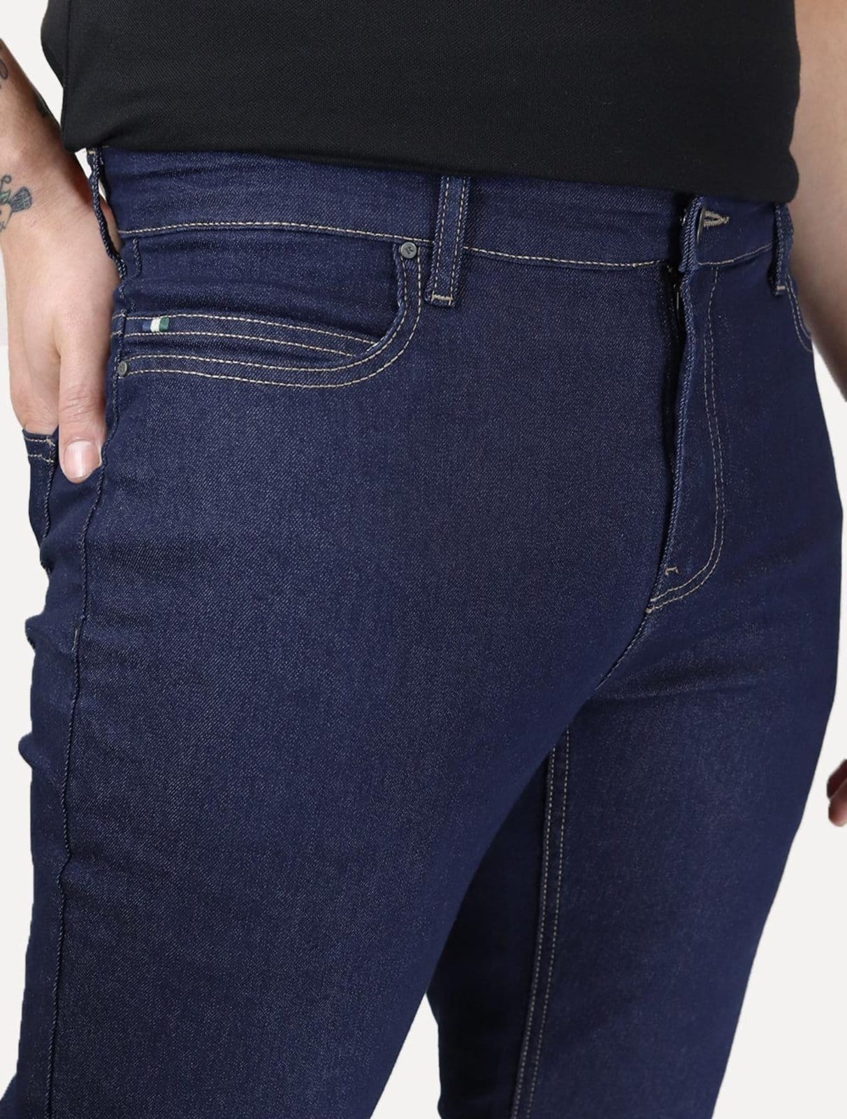 Vista 2 Calça Reserva Jeans Masculina Regular Apolo Denim Escura Reserva azul denim