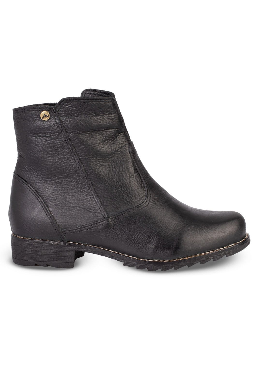 Bota Andrea Vinci feminina de couro cano curto 7600 - Preta