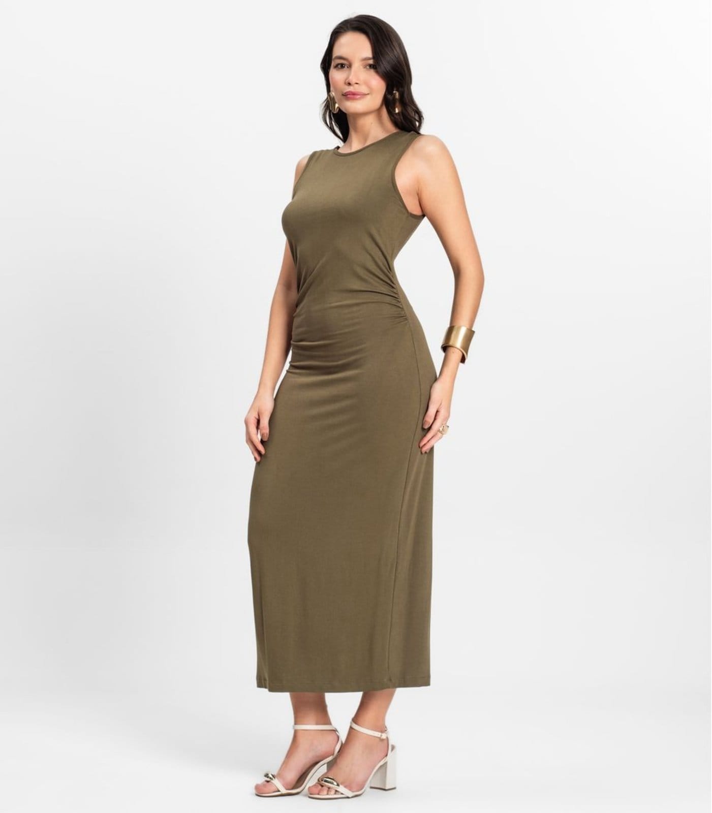 Vestido Midi em Molecotton de Viscose Rovitex