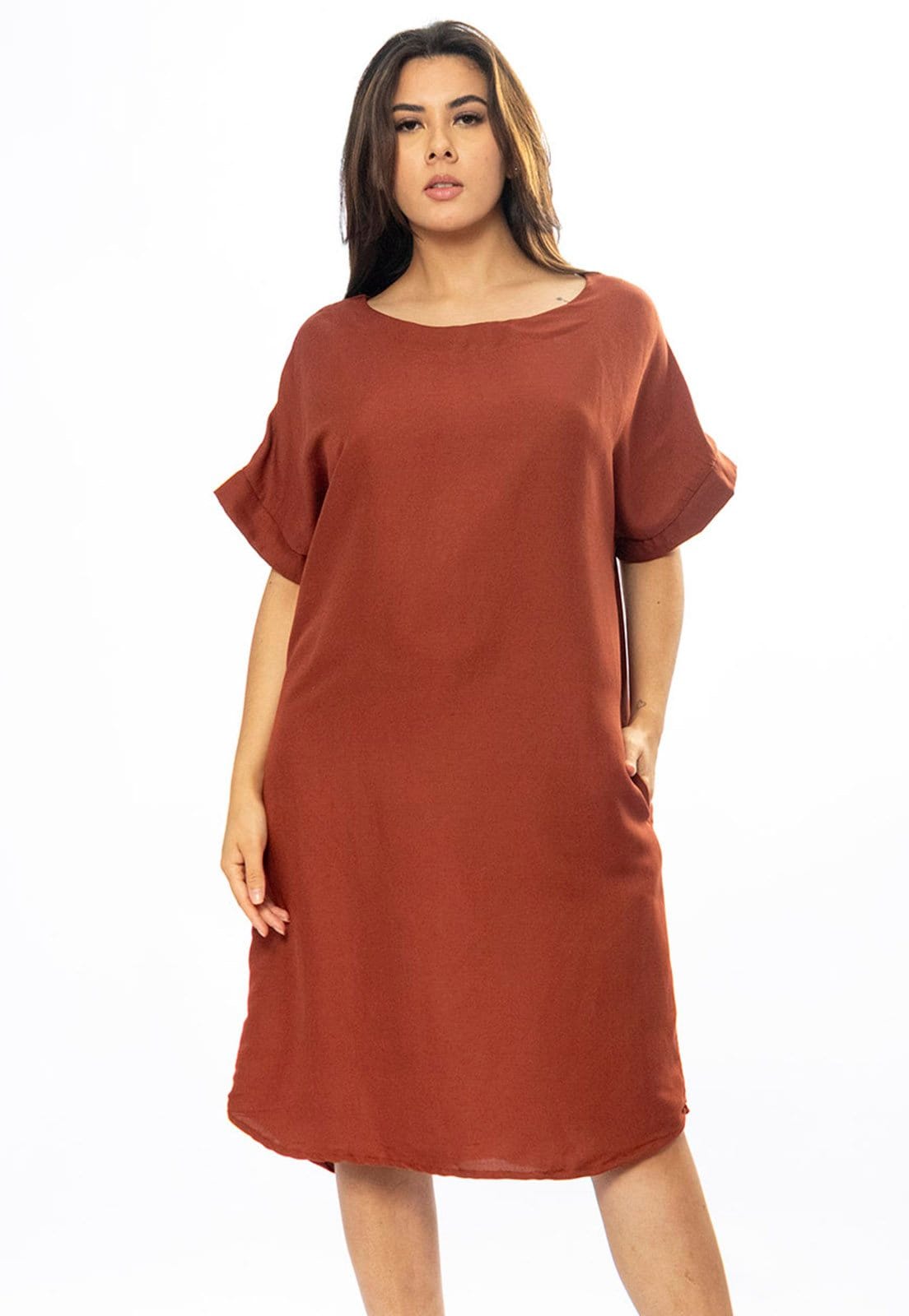 Vestido Curto Amazônia Vital Viscose com Bolso