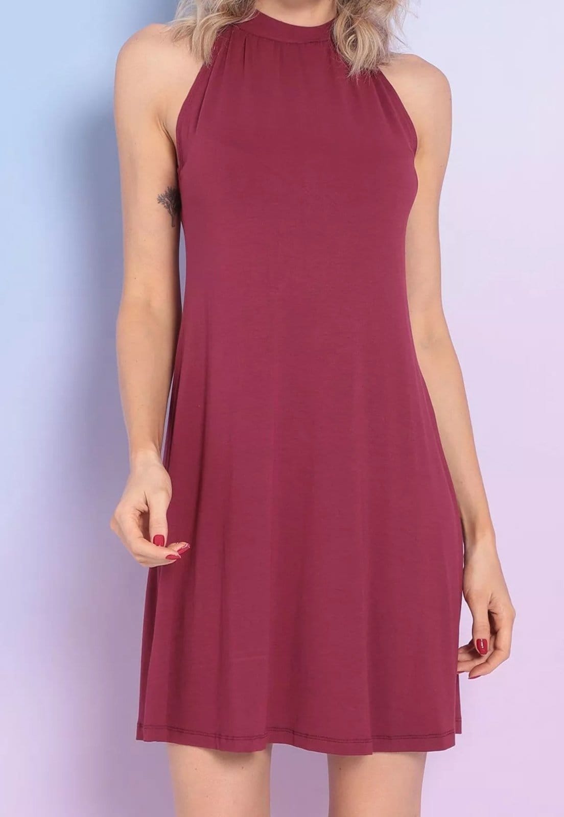 Vestido Viscolycra Gola Alta