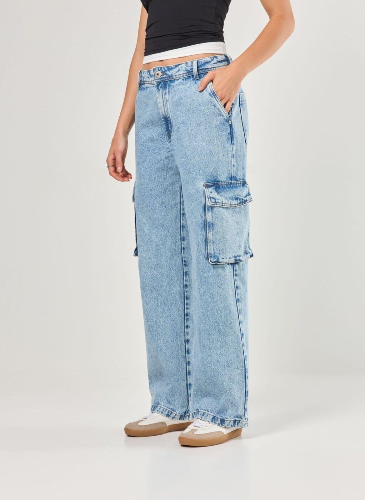 Vista 2 Calça Cargo Cintura Baixa Youcom jeans