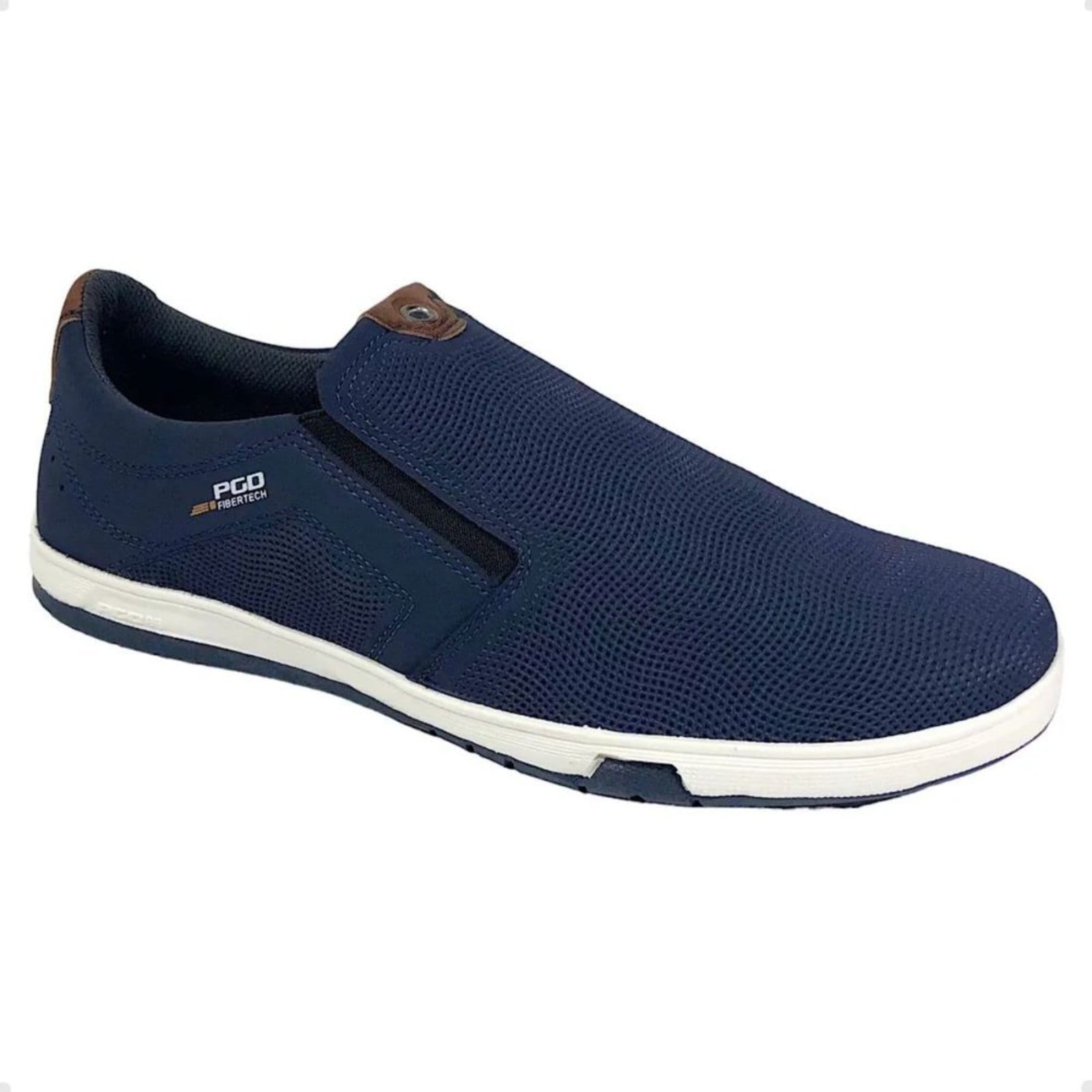 Vista 2 Sapatênis Masculino Pegada Em Couro PGD azul