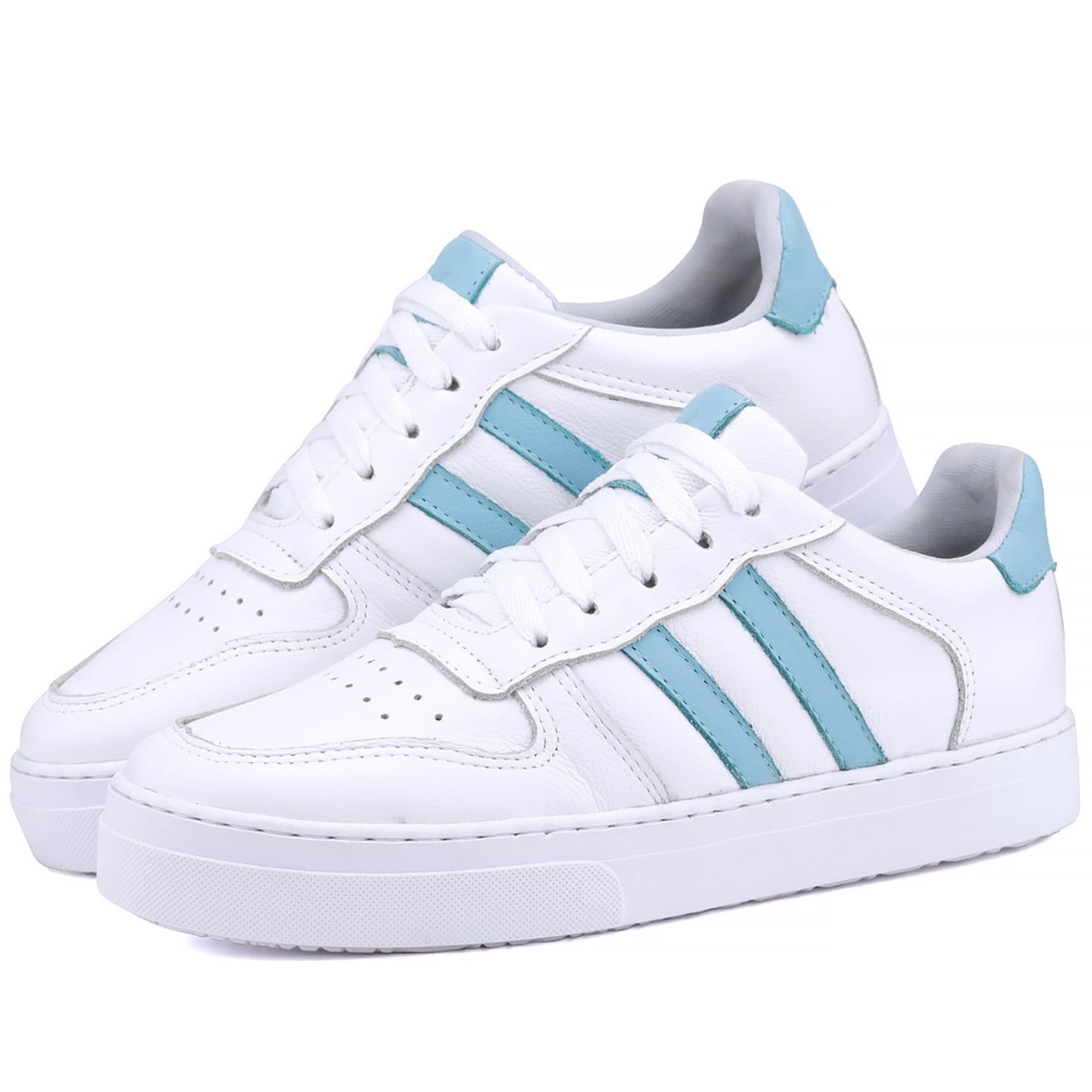 Vista 2 Tênis Casual Mr. Gutt Couro Branco/Azul Mr. Gutt branco azul