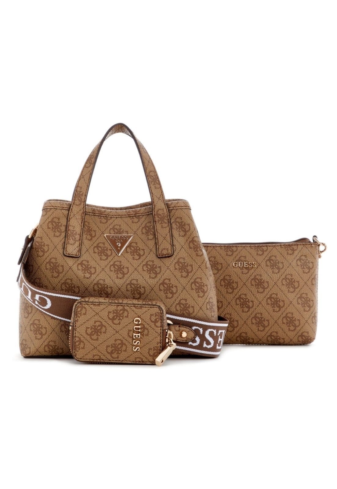 Vista 2 Bolsa Guess Latona Ii Mini Tote Bege Guess amarelo